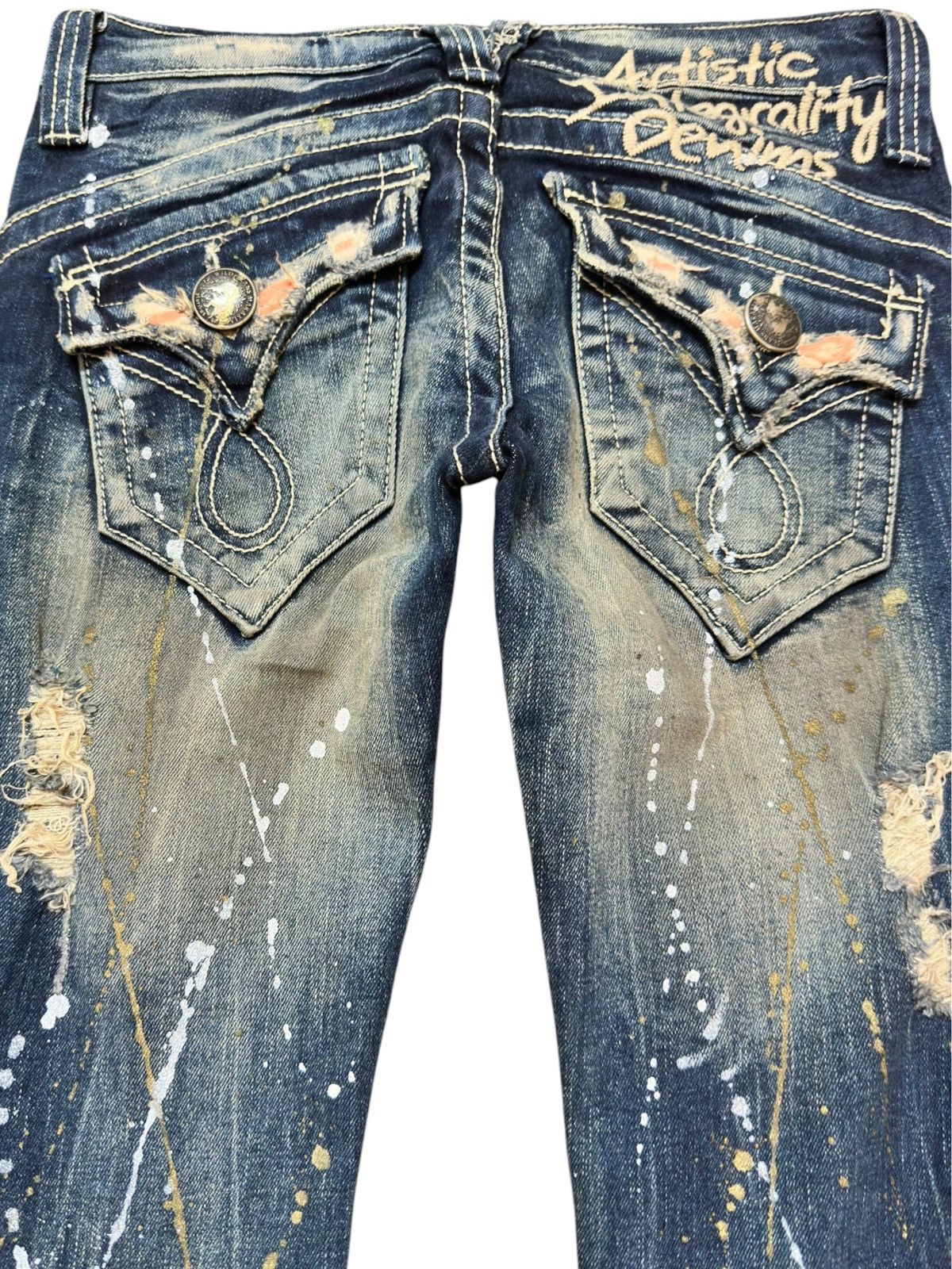 Hysteric Glamour Vintage Maraxia Flare Paint Splatter Mudwash Ripped Denim Size US 28 / EU 44 - 5 Thumbnail