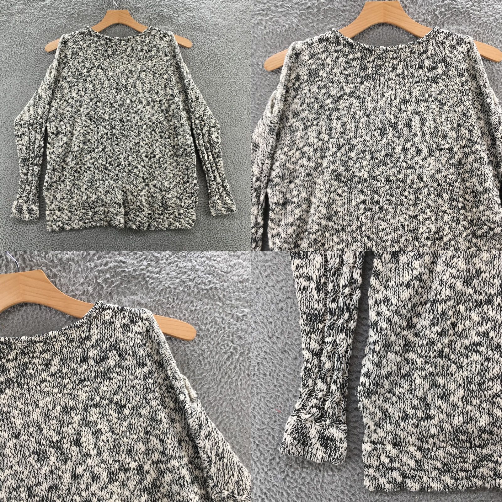 Vintage Havana Vintage Havana Sweater Womens S Black White Cold Shoulder Long Sleeve Knitted Size S / US 4 / IT 40 - 9 Thumbnail