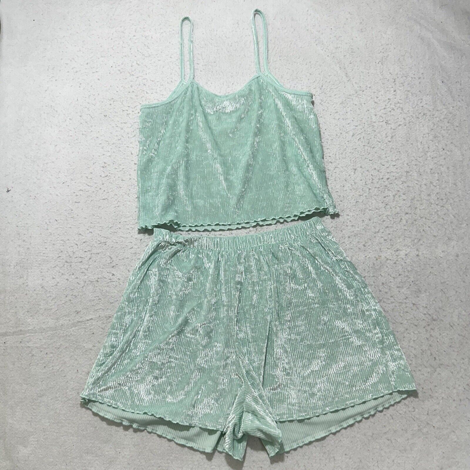 Other Colsie Pajama Set Medium Mint Green Tank Top Shorts Size ONE SIZE - 1 Thumbnail