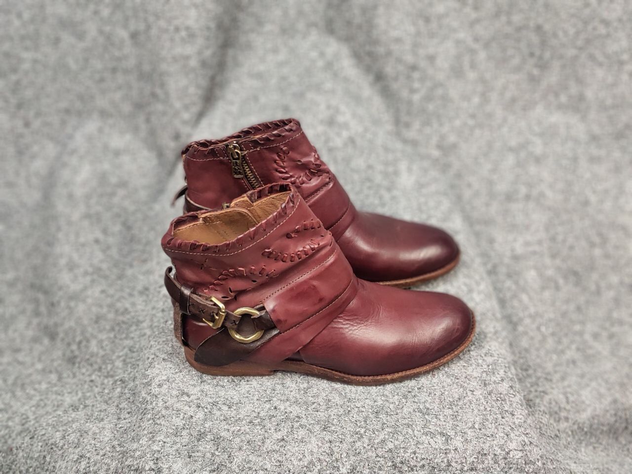 A.S.98 A.S.98 Airstep Design Zip Ankle Boots Shoes Burgundy leather Size US 7 / IT 37 - 5 Thumbnail