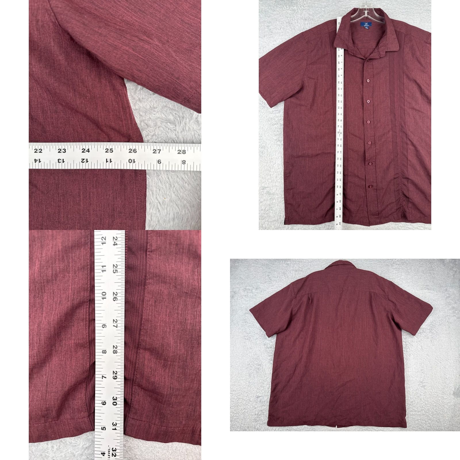 George George Shirt Men 2XL Red Button-Up Hawaiian Short Sleeve Polyester Blend Size US XXL / EU 58 / 5 - 8 Thumbnail