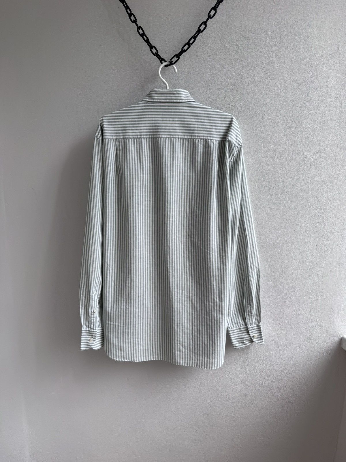 Loro Piana Loro Piana Striped Cotton Button Up Shirt Long Sleeve Green Size US XXL / EU 58 / 5 - 15 Thumbnail