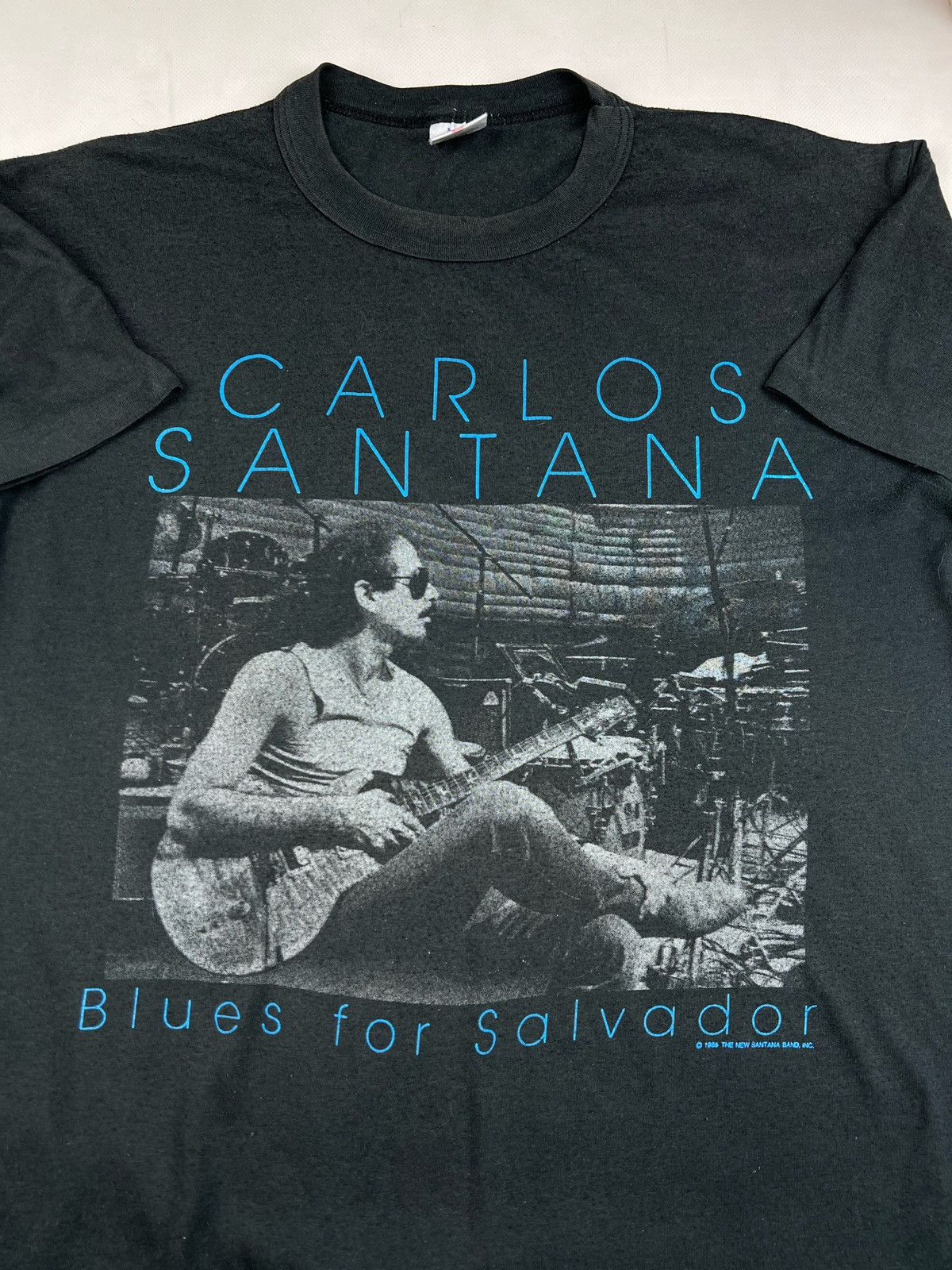 Authentic Vintage 80’s Carlos Santana 1988 Blues For Salvador Short Sleeve Tee Black M