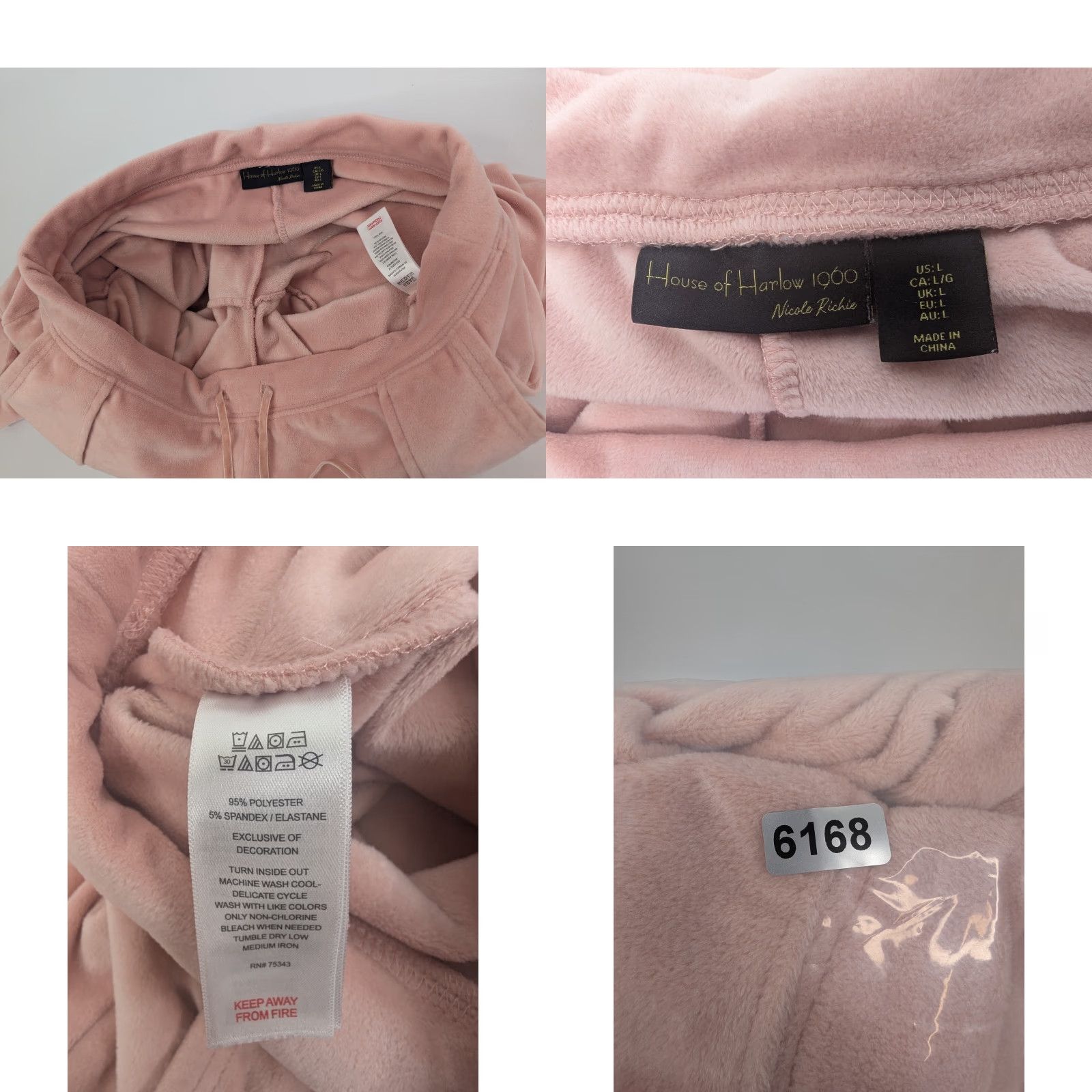 House of Harlow VINTAGE House of Harlow 1960 Nicole Richie Pink Velour Sweatpants Joggers Size Large Size 36" / US 14 / IT 50 - 8 Thumbnail