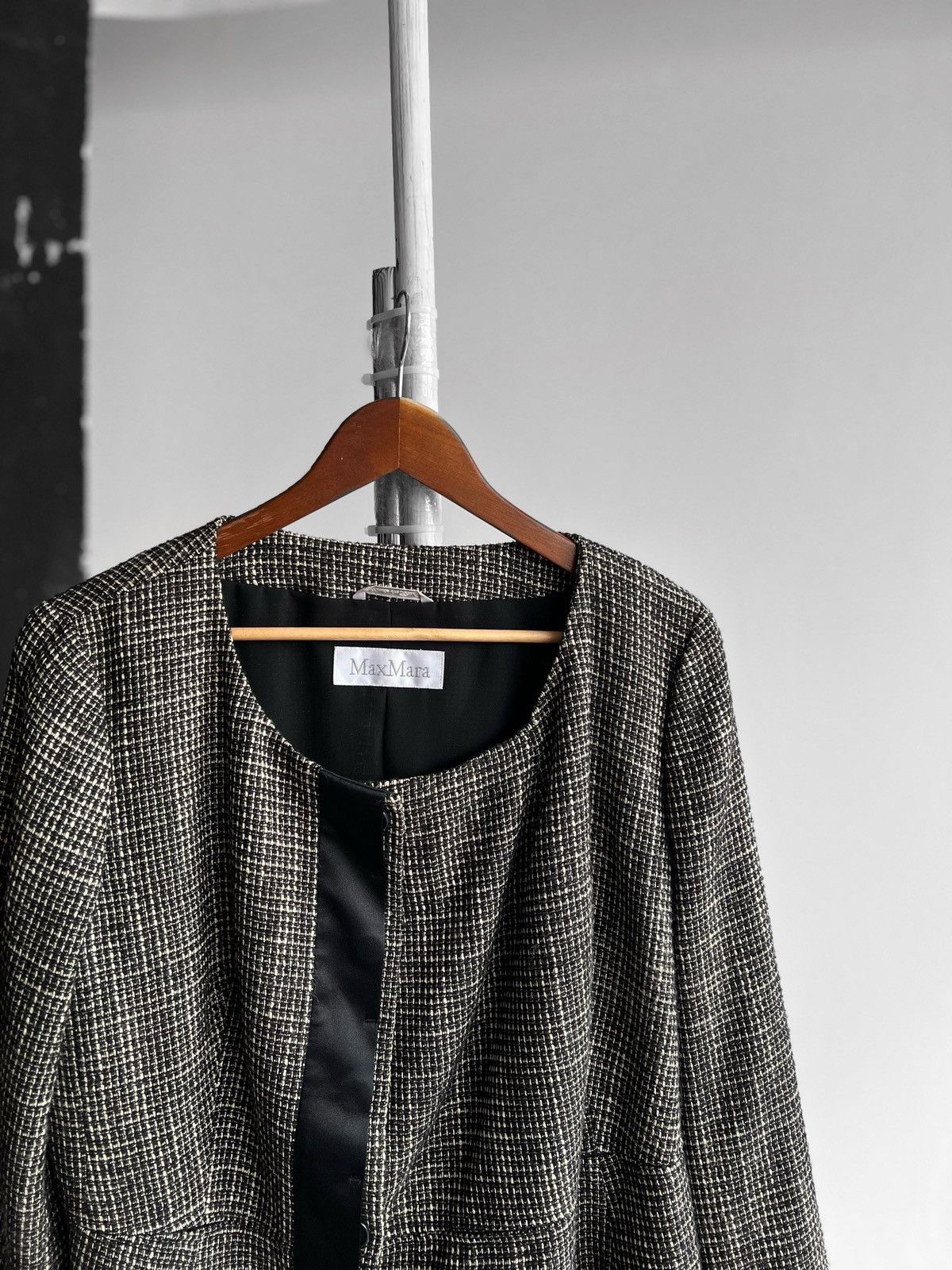 Max Mara Max Mara Womens Premium Gray Wool Long Sleeve Blazer Jacket Size M / US 6-8 / IT 42-44 - 2 Thumbnail