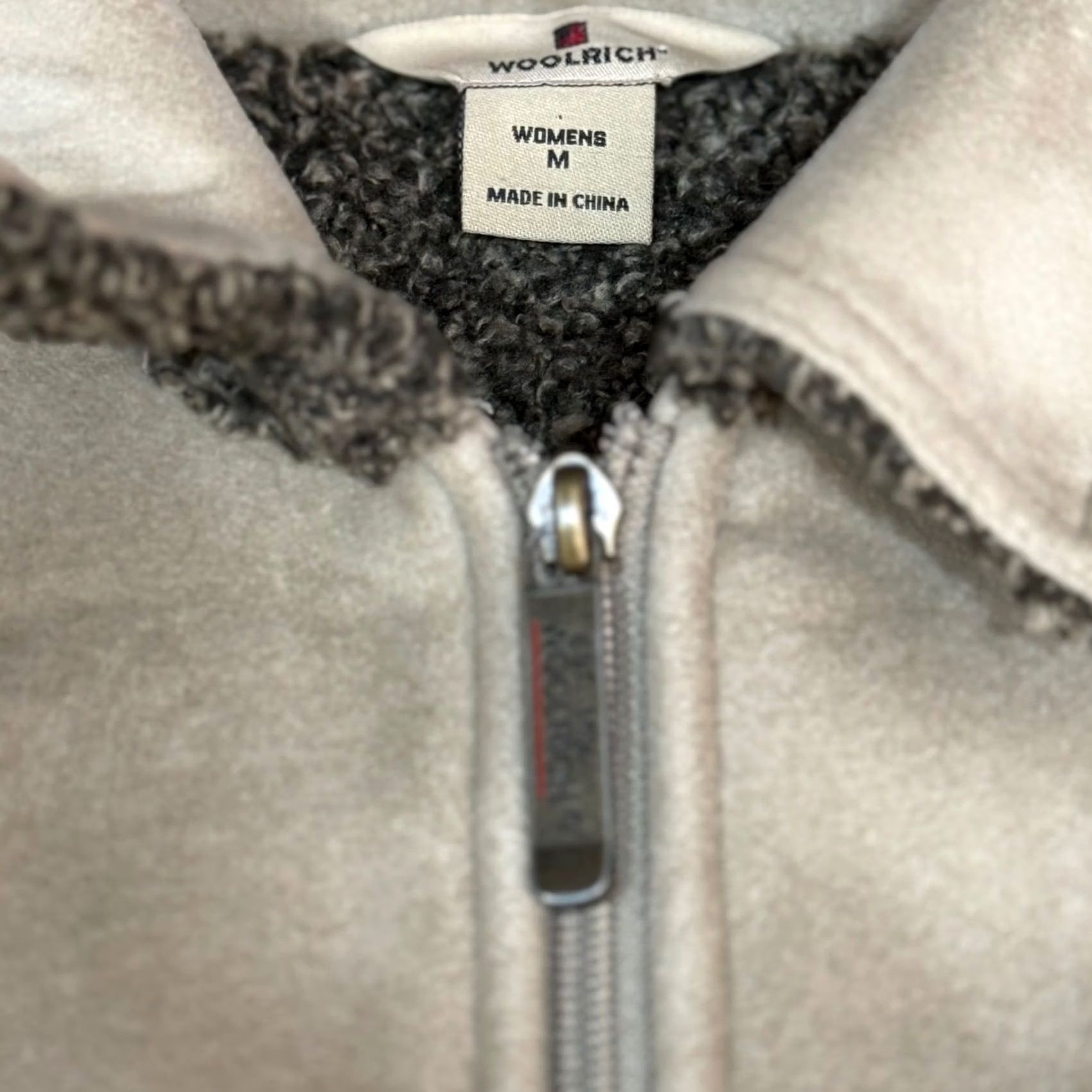 Vintage VINTAGE Woolrich Full Zip Jacket M Women Beige Faux Suede Sherpa Lined 90s Y2K Retro Homewear Campcraft Rustic Casual Workwear Size M / US 6-8 / IT 42-44 - 5 Thumbnail