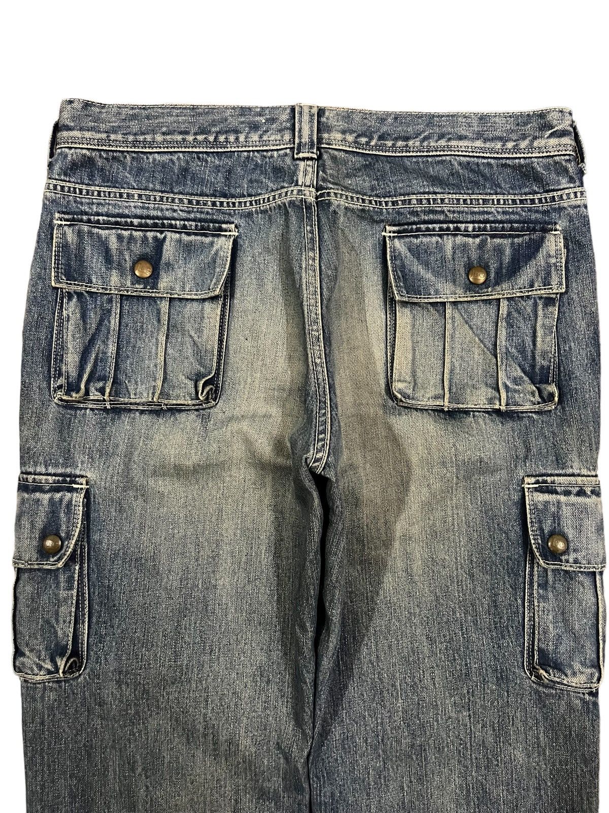 Japanese Brand × Le Grande Bleu (L.G.B.) Vintage Lee Mud Washed Multi Pocket Cargo Baggy Jeans Size US 32 / EU 48 - 6 Thumbnail