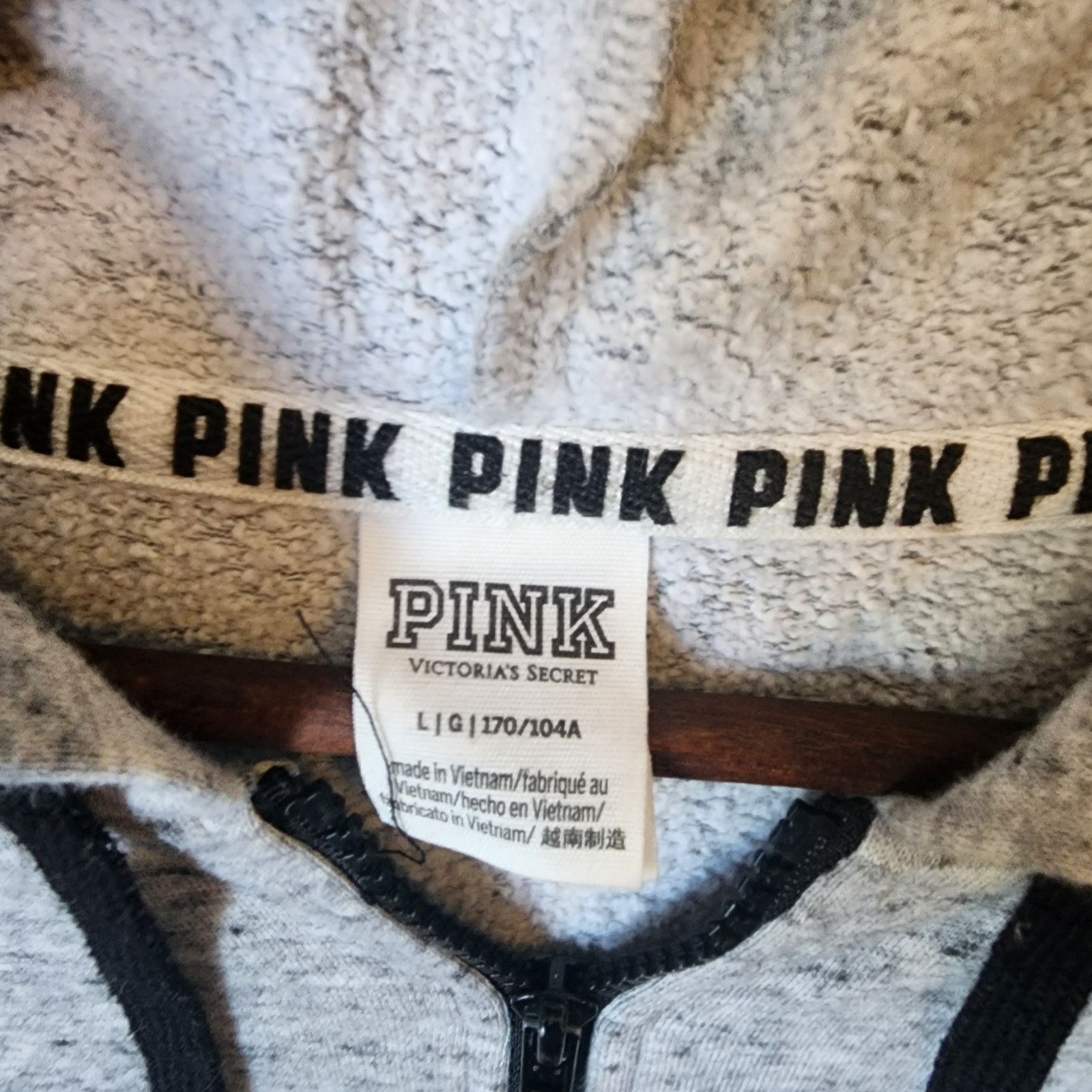 Pink Pink By Victoria's Secret Two Tone Black Gray Hoodie Large Size L / US 10 / IT 46 - 3 Thumbnail