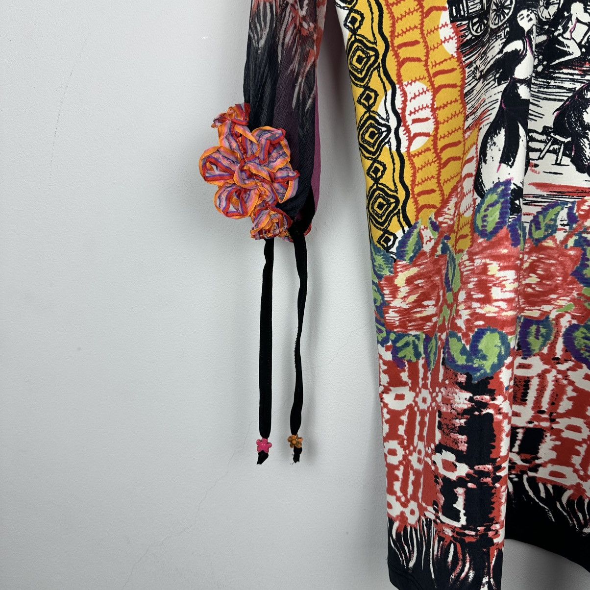 Jean Paul Gaultier Vintage Y2K Save The Queen Silk/Nylon Blouse Mesh Top Shirt Size M / US 6-8 / IT 42-44 - 6 Thumbnail