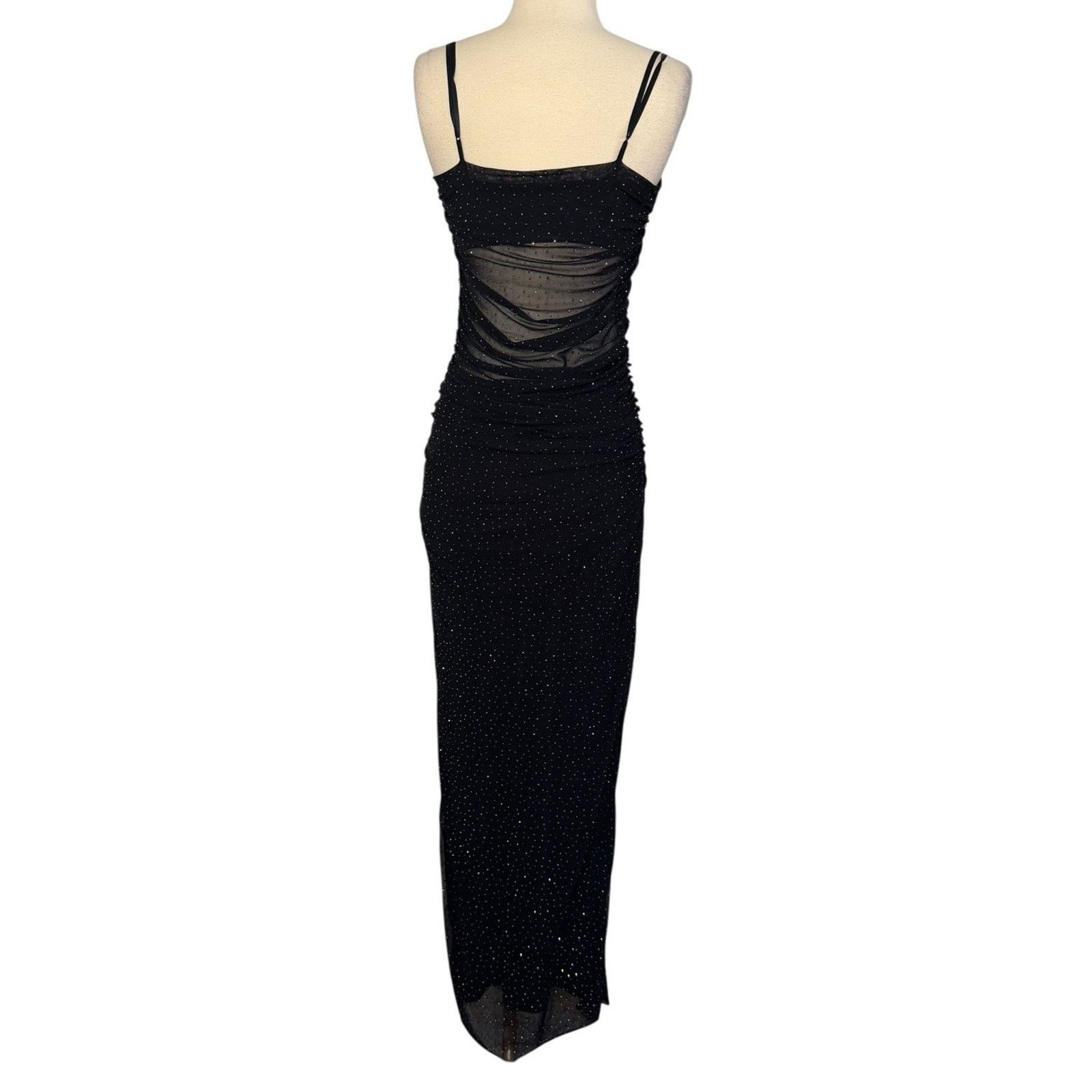 Anthropologie AFRM Jennan Rhinestone Illusion Maxi Dress Black Size M Size M / US 6-8 / IT 42-44 - 8 Thumbnail
