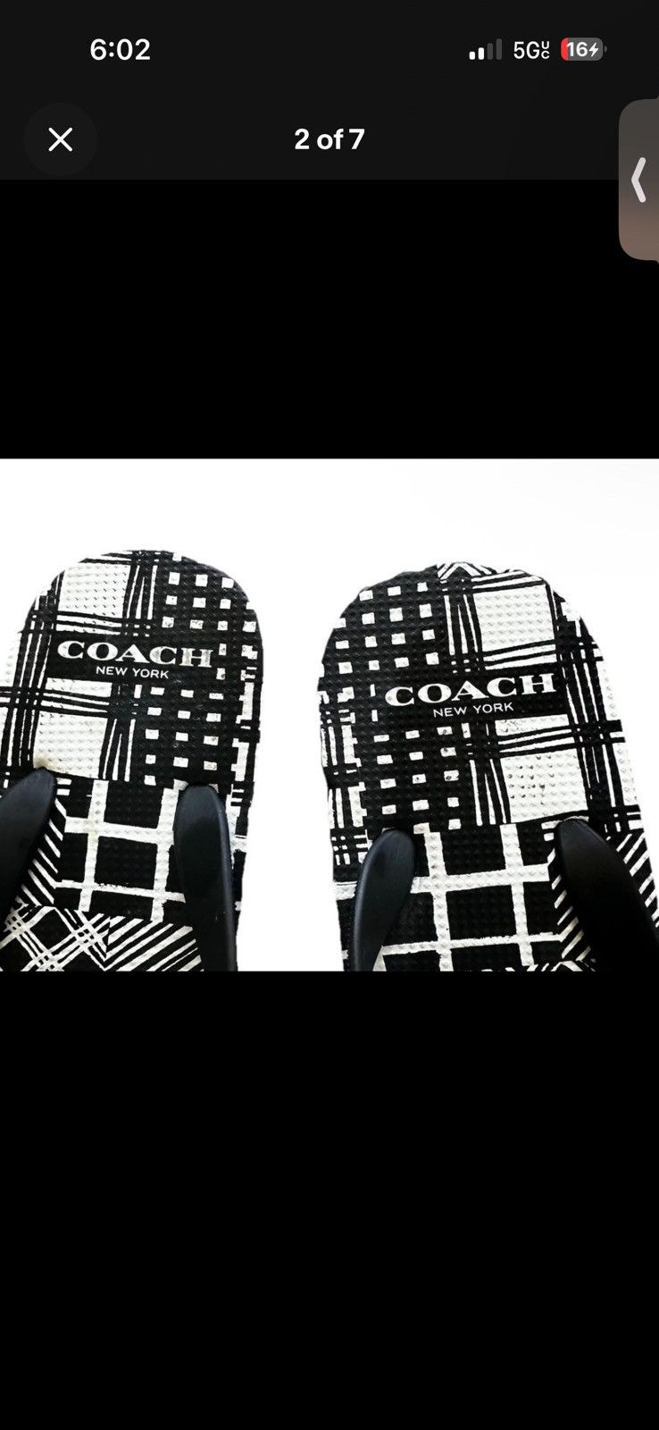 Coach Coach Women’s Black White Thong Bow Flip Flops Sandals sz 7 Size US 7 / IT 37 - 3 Thumbnail