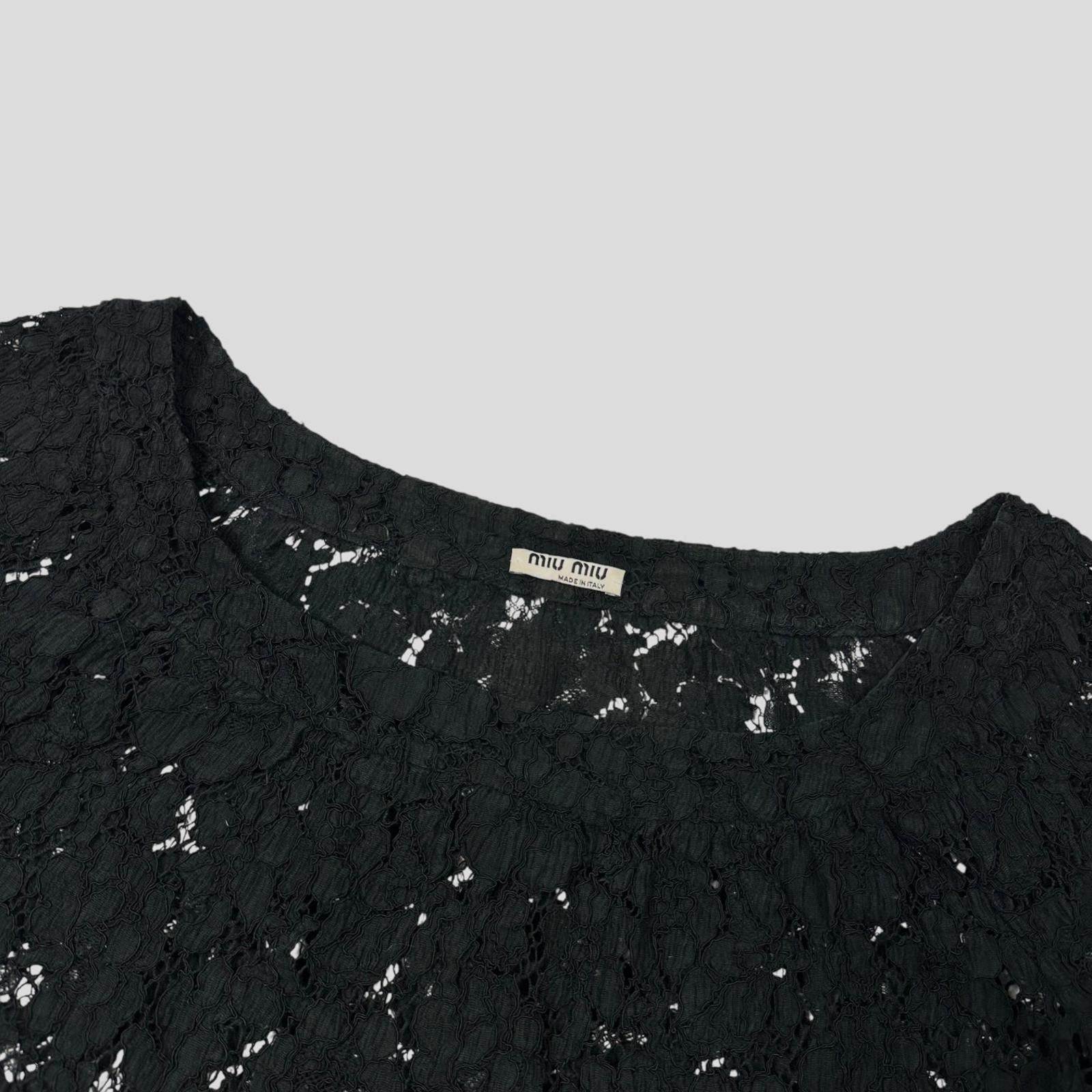Miu Miu Miu Miu 00’s Floral Broderie Lace 3/4 Sleeve Top - M Size S / US 4 / IT 40 - 2 Thumbnail