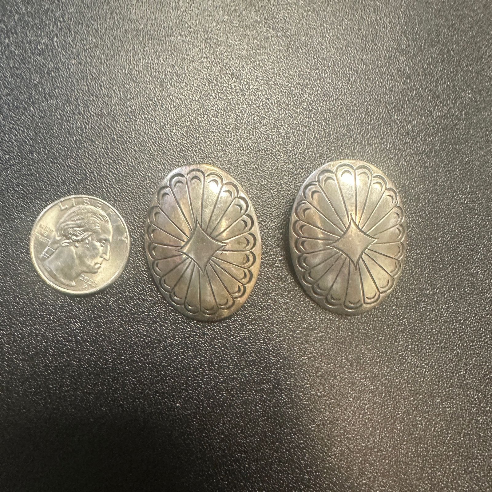 Vintage Vintage Tom Lewis Concho Sterling Clip On Earrings Size ONE SIZE - 4 Thumbnail