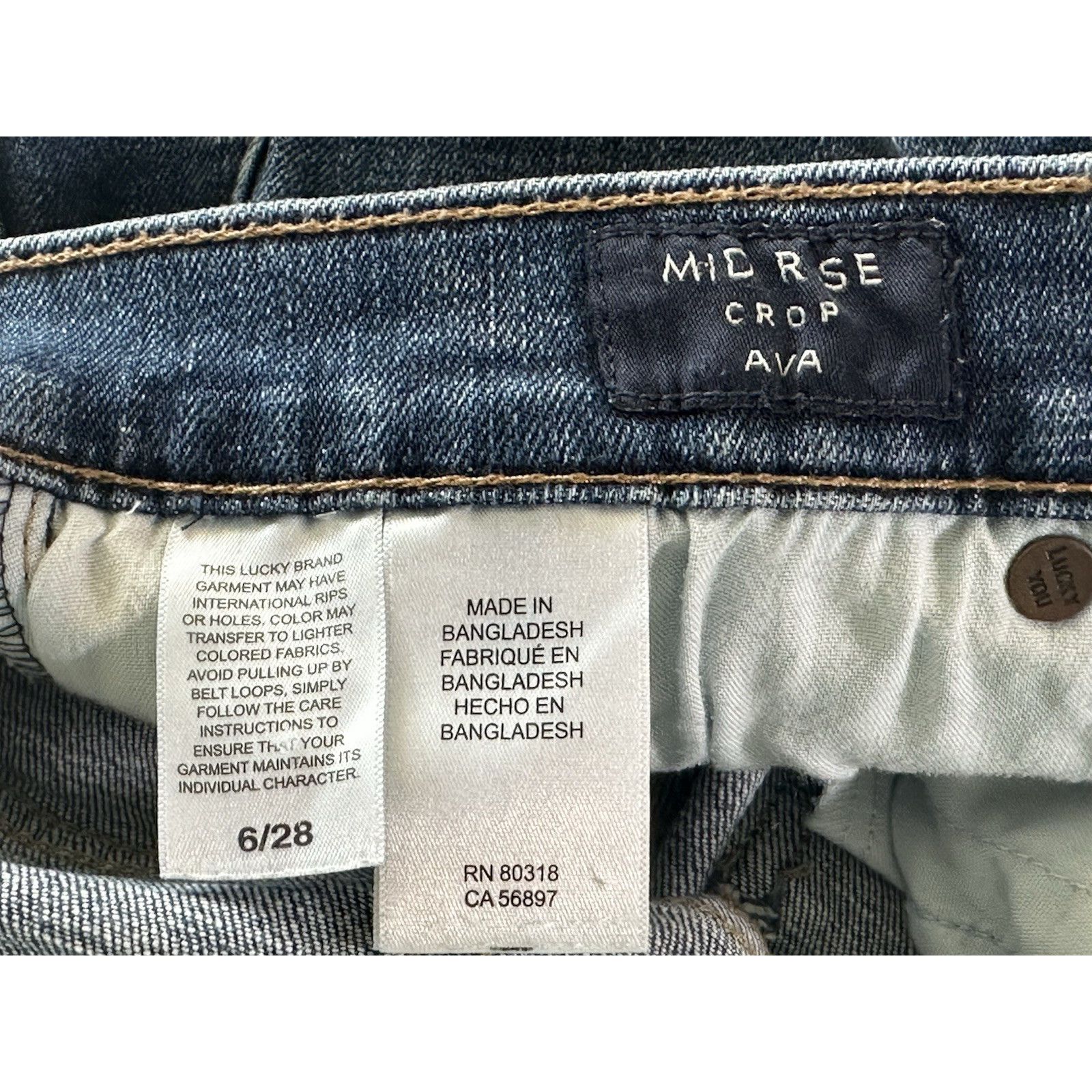 Lucky Brand Lucky Brand Jeans Mid Rise Crop AVA 6/28 Blue Streetwear Size 28" / US 6 / IT 42 - 4 Thumbnail