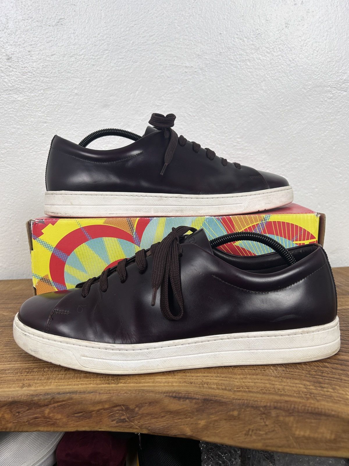 Prada Prada 4E2996 Brushed Spazzolato Leather Sneakers Size US 10 / EU 43 - 1 Thumbnail