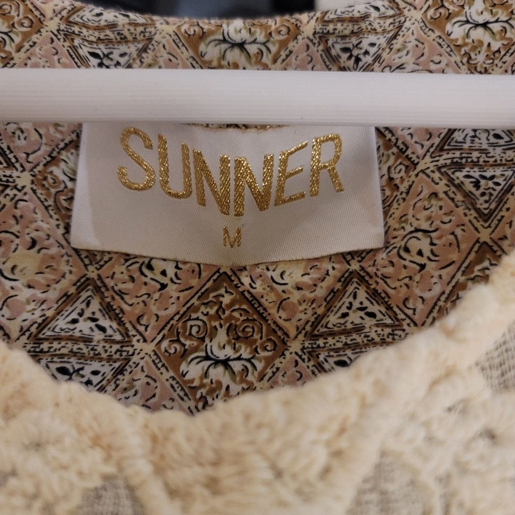 Anthropologie EUC ANTHROPOLOGIE FLORID DIAMONDS DRESS SUNNER SILK CROCHET Size M / US 6-8 / IT 42-44 - 5 Thumbnail