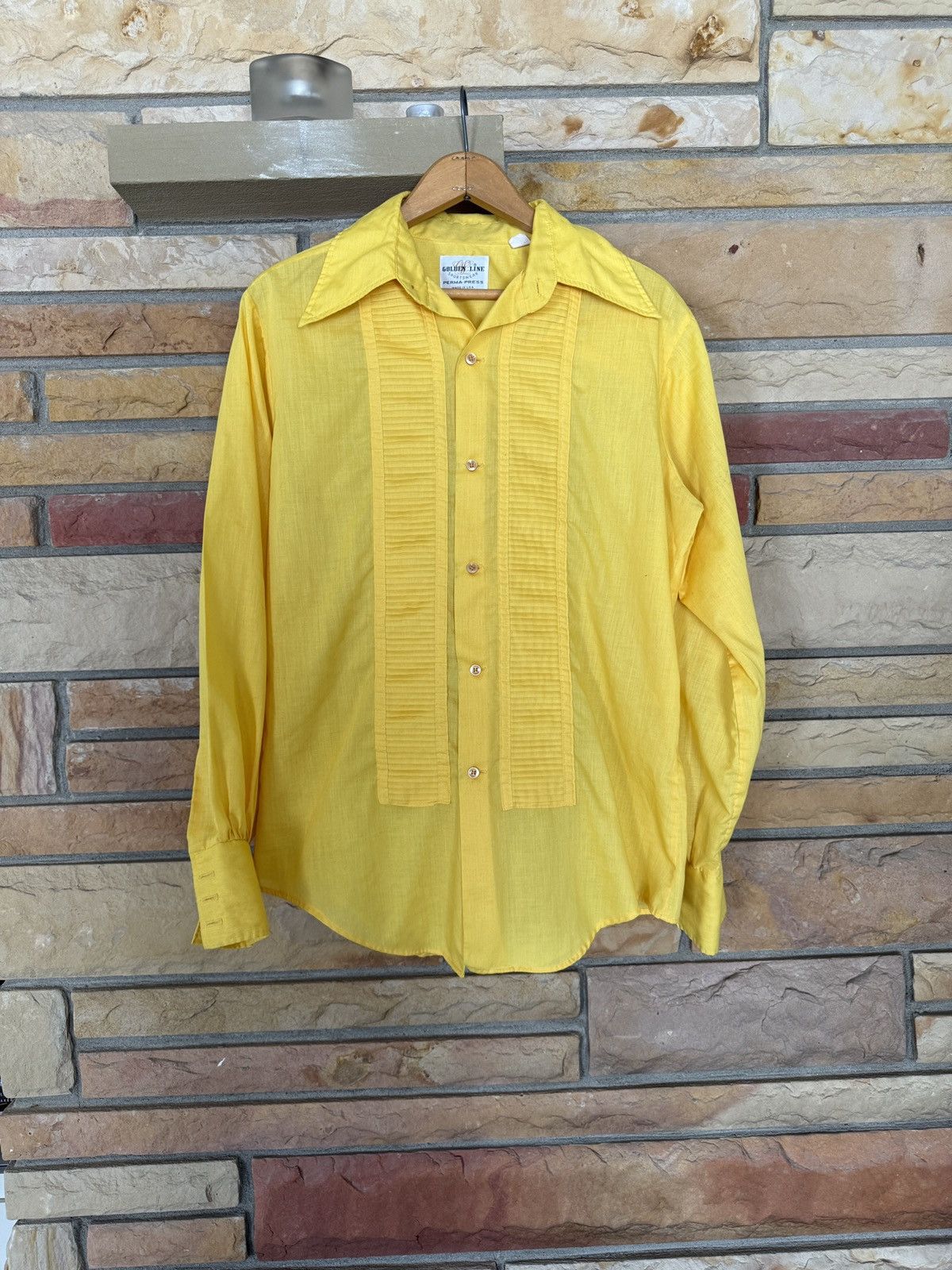 Vintage Vintage 60s Golden Line Pointed Collar Button Up Shirt Size US M / EU 48-50 / 2 - 1 Thumbnail