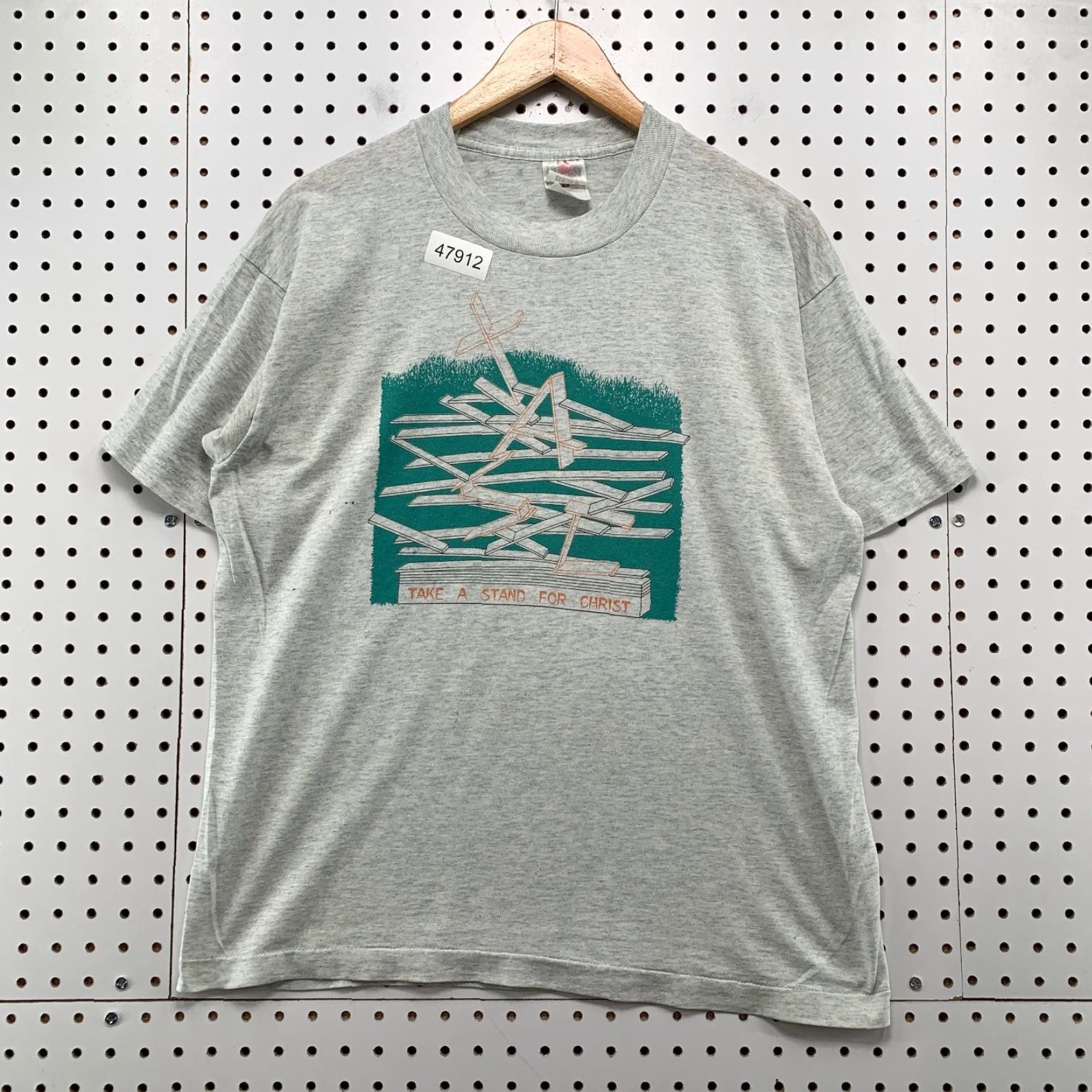 Fruit Of The Loom VINTAGE Jesus Religious T Shirt Mens L Take Stand For Christ Staten Island Shirt Mens L Beige 90s Summer 1990s Cotton Graphic Print"} Size US L / EU 52-54 / 3 - 2 Thumbnail