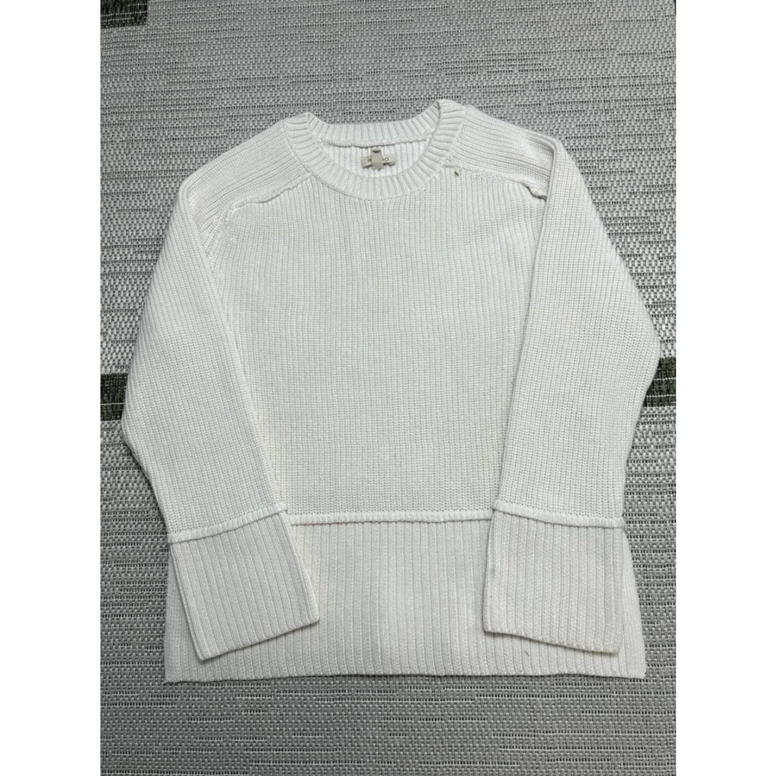 Anthropologie VINTAGE Anthropologie Pullover Sweater Womens Small White Ribbed Tight Knit Size S / US 4 / IT 40 - 2 Thumbnail
