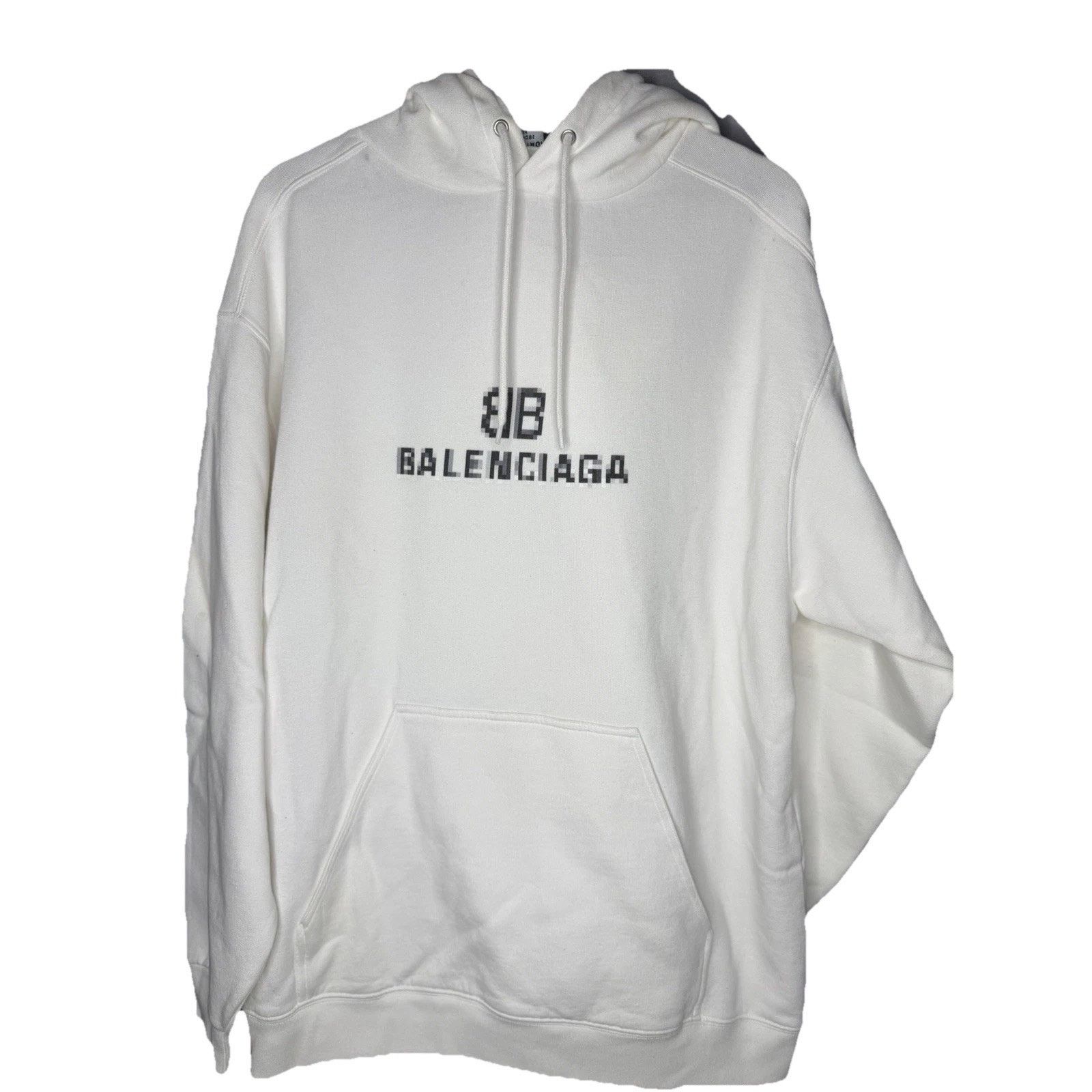 Balenciaga Balenciaga Pixel BB Logo White Hoodie Size S Oversize