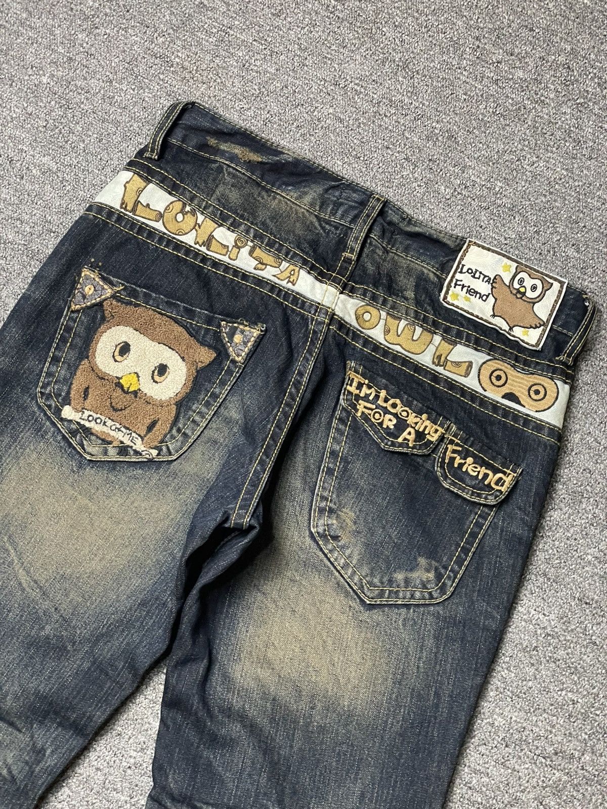 Japanese Brand × Vintage LOLITA JEANS Owl Rusty Blue Distressed Denim (92) Size US 32 / EU 48 - 5 Thumbnail