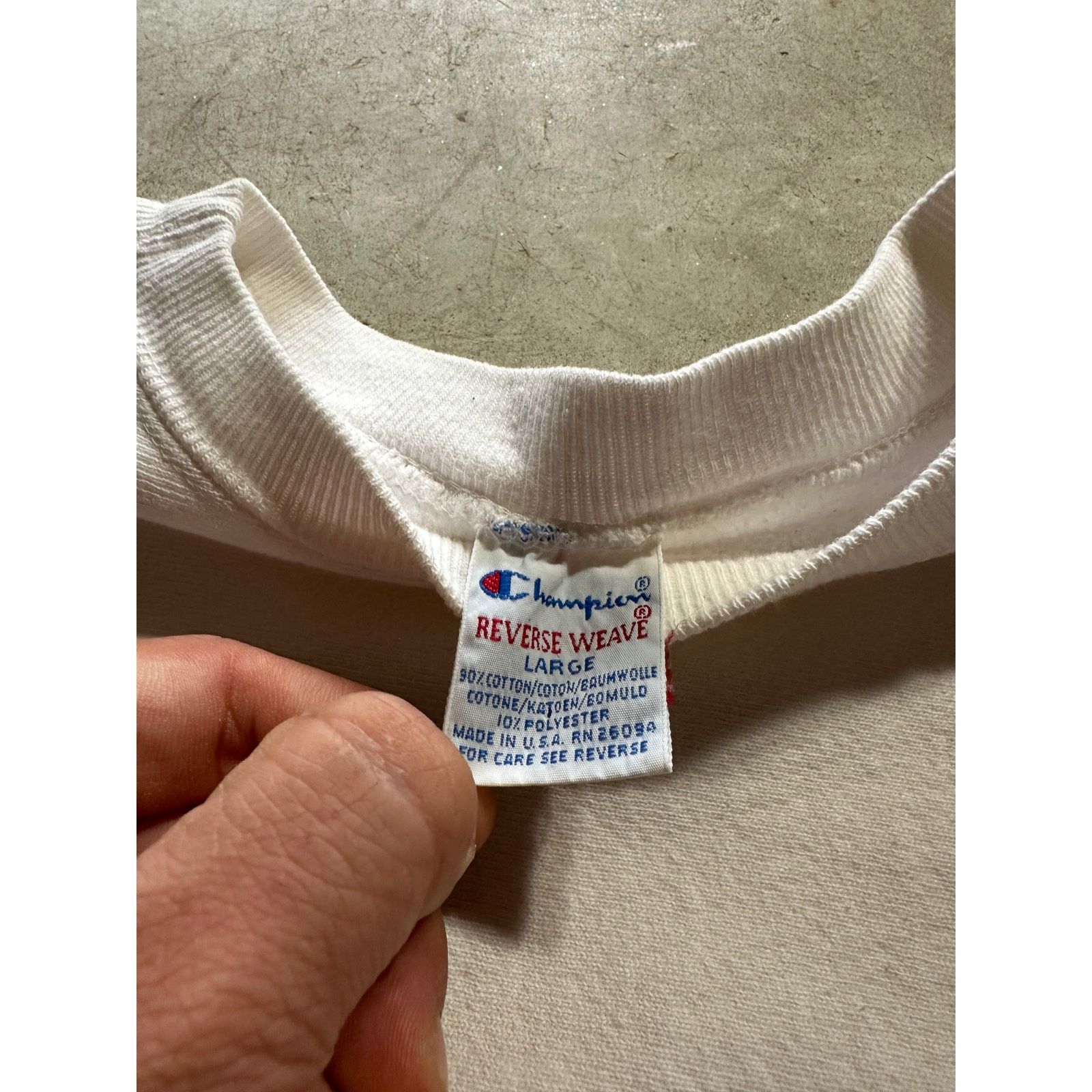 Champion × Vintage Vintage Champion Reverse Weave White Heavyweight Sweatshirt Size US M / EU 48-50 / 2 - 4 Thumbnail