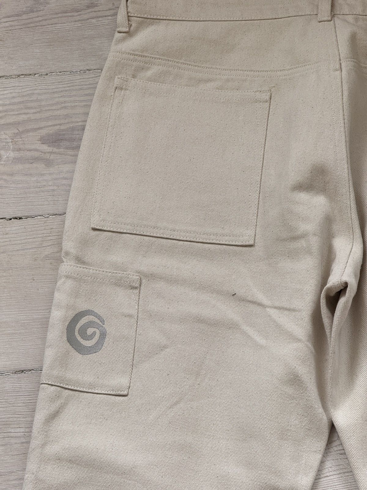 Ostrya Ostrya Ecru Double Knee Denim Trousers Size US 34 / EU 50 - 7 Thumbnail