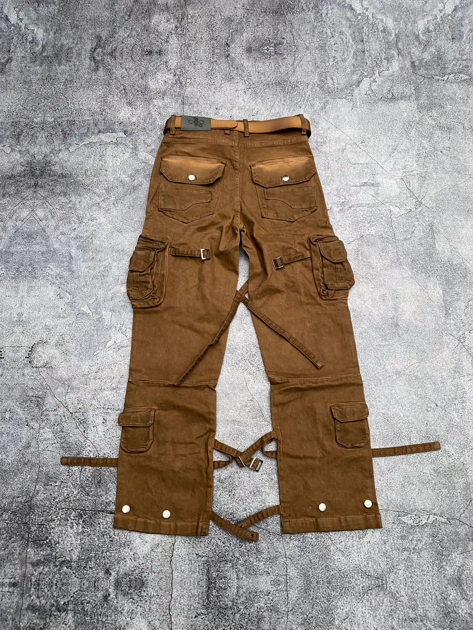 Designer Dirty Washed Bondage Cargo pants Size US 30 / EU 46 - 1 Thumbnail