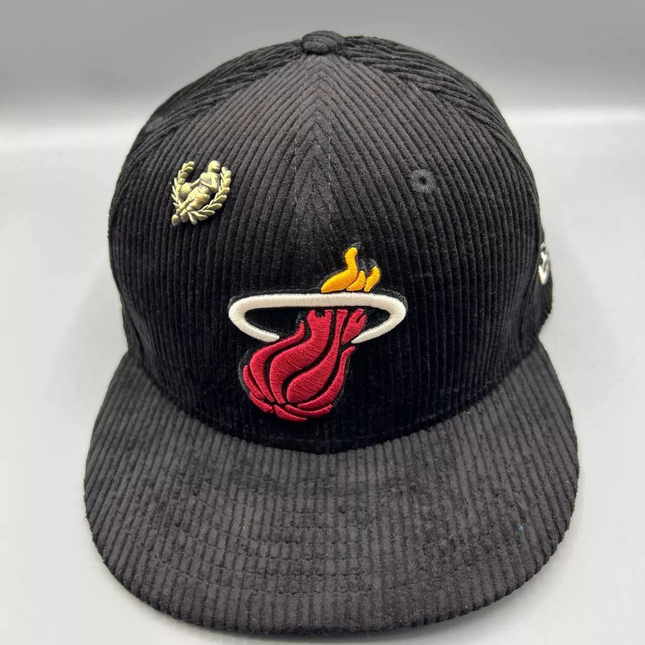 New Era Miami Heat Hat Men 7 5/8 Corduroy 59Fifty New Era Fitted Cap Size ONE SIZE - 1 Thumbnail