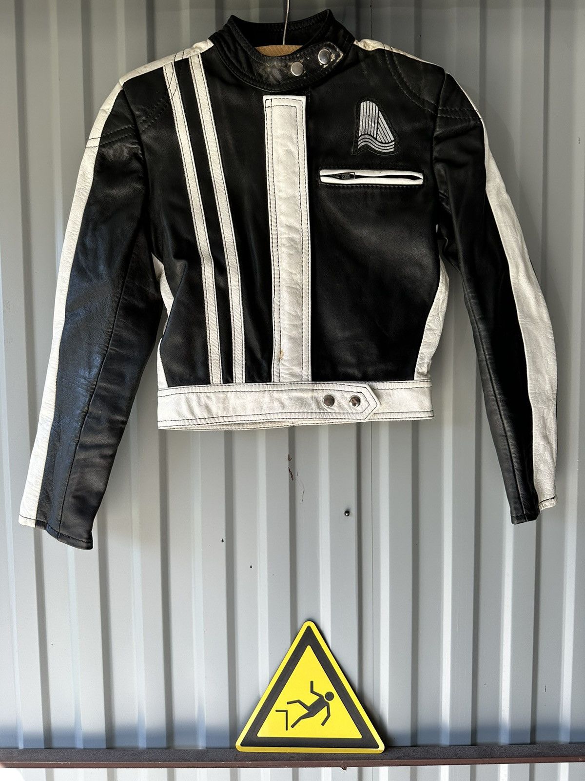 image of Leather Jacket x Racing Genuine Leather Vintage Moto Hype Jacket, Women's (Size XS)