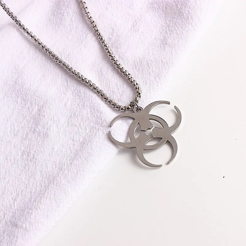 Jewelry Biohazard Symbol Chain Necklace Street Punk Size ONE SIZE - 3 Thumbnail