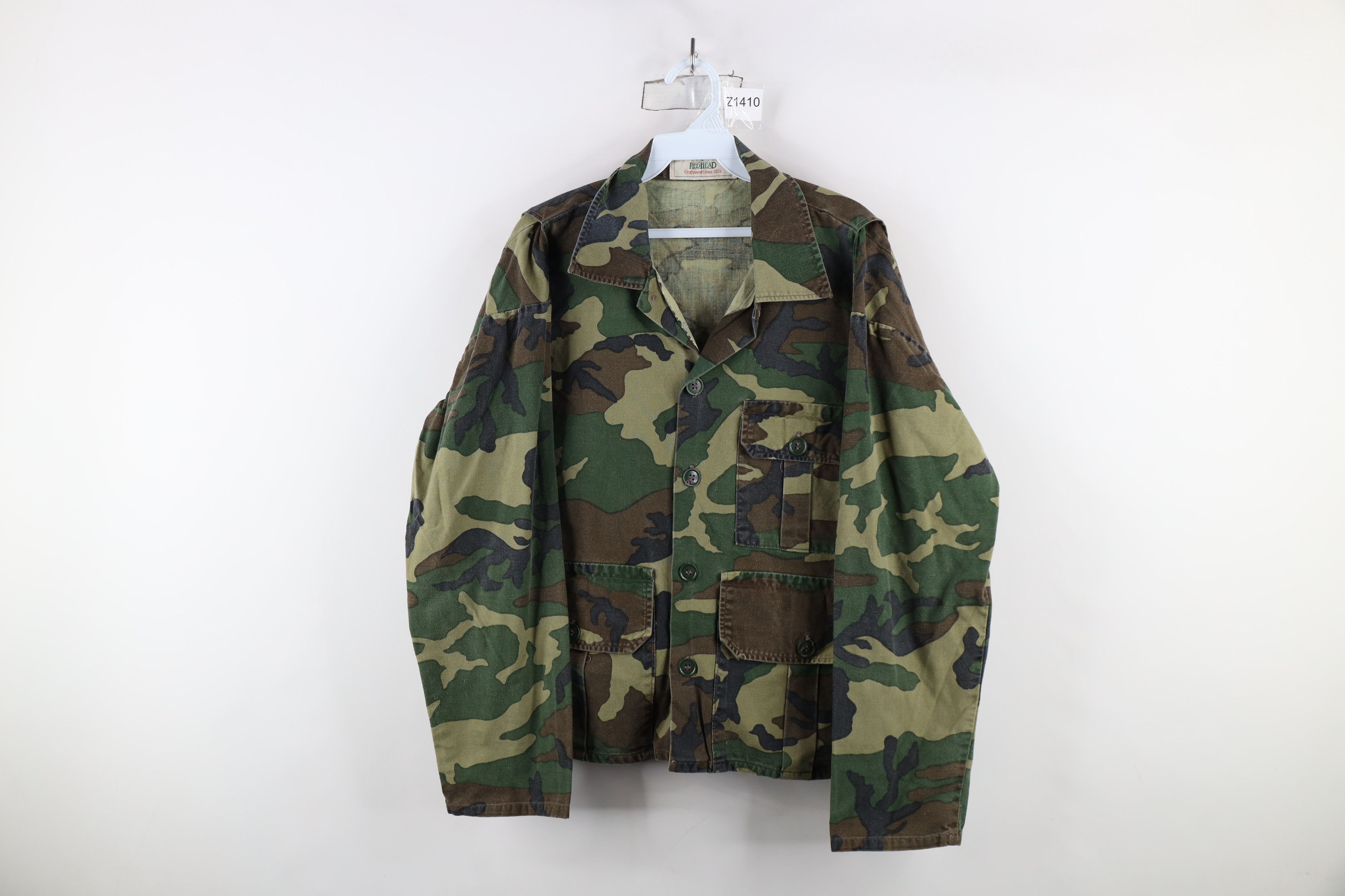 Vintage Vintage 90s Streetwear Camouflage Button Shirt Jacket USA Size US M / EU 48-50 / 2 - 1 Thumbnail