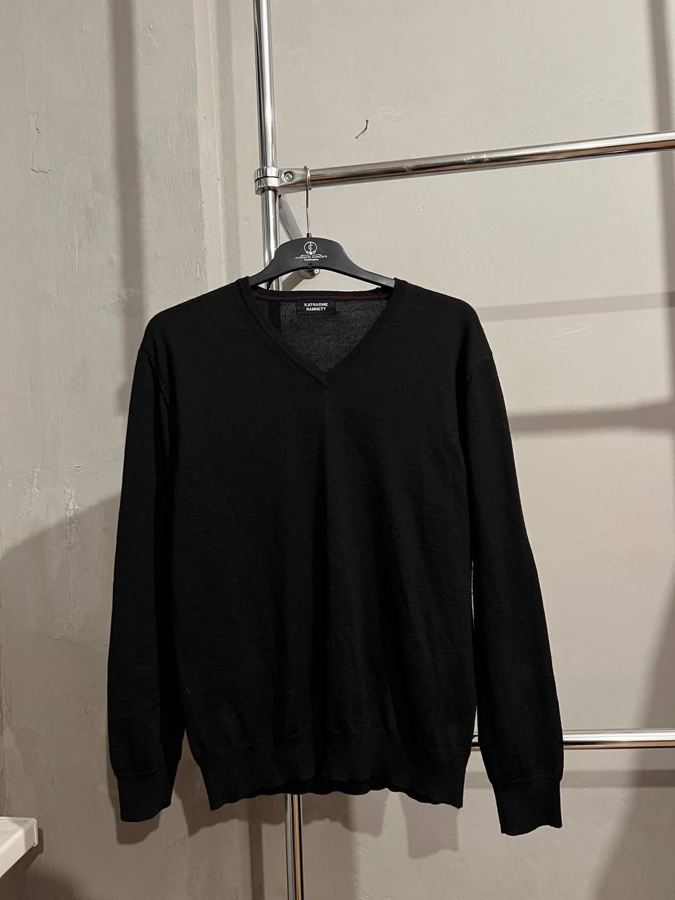 Katharine Hamnett London KATHARINE HAMNETT WOOL V-NECK CLASSIC MENS JUMPER SWEATER XL Size US XL / EU 56 / 4 - 4 Thumbnail