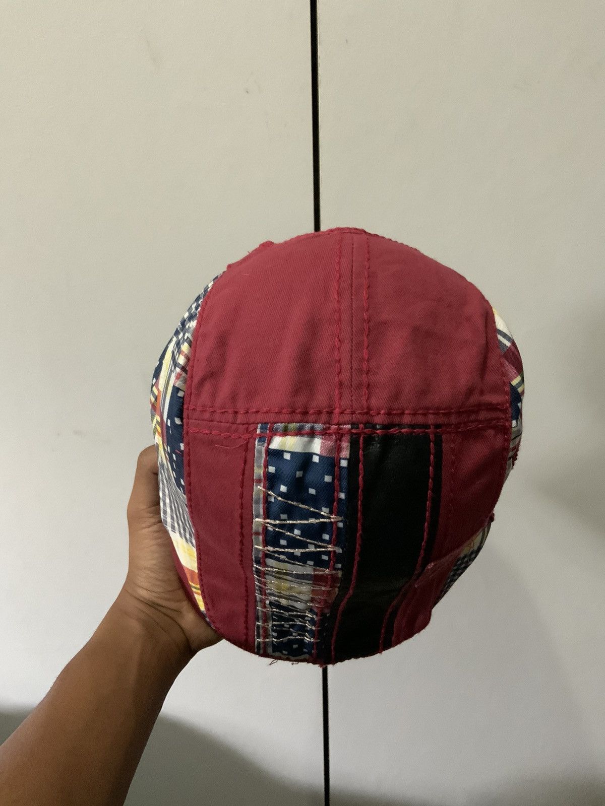 If Six Was Nine Jamont Patchwork Boro Sashiko Flat Beretta Hat Size ONE SIZE - 6 Thumbnail