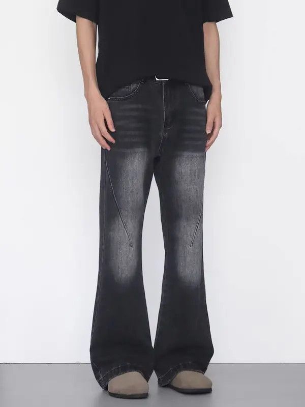 Japanese Brand Kasuga x Egawa Washed street Y2K baggy micro flare jeans Size US 34 / EU 50 - 7 Thumbnail
