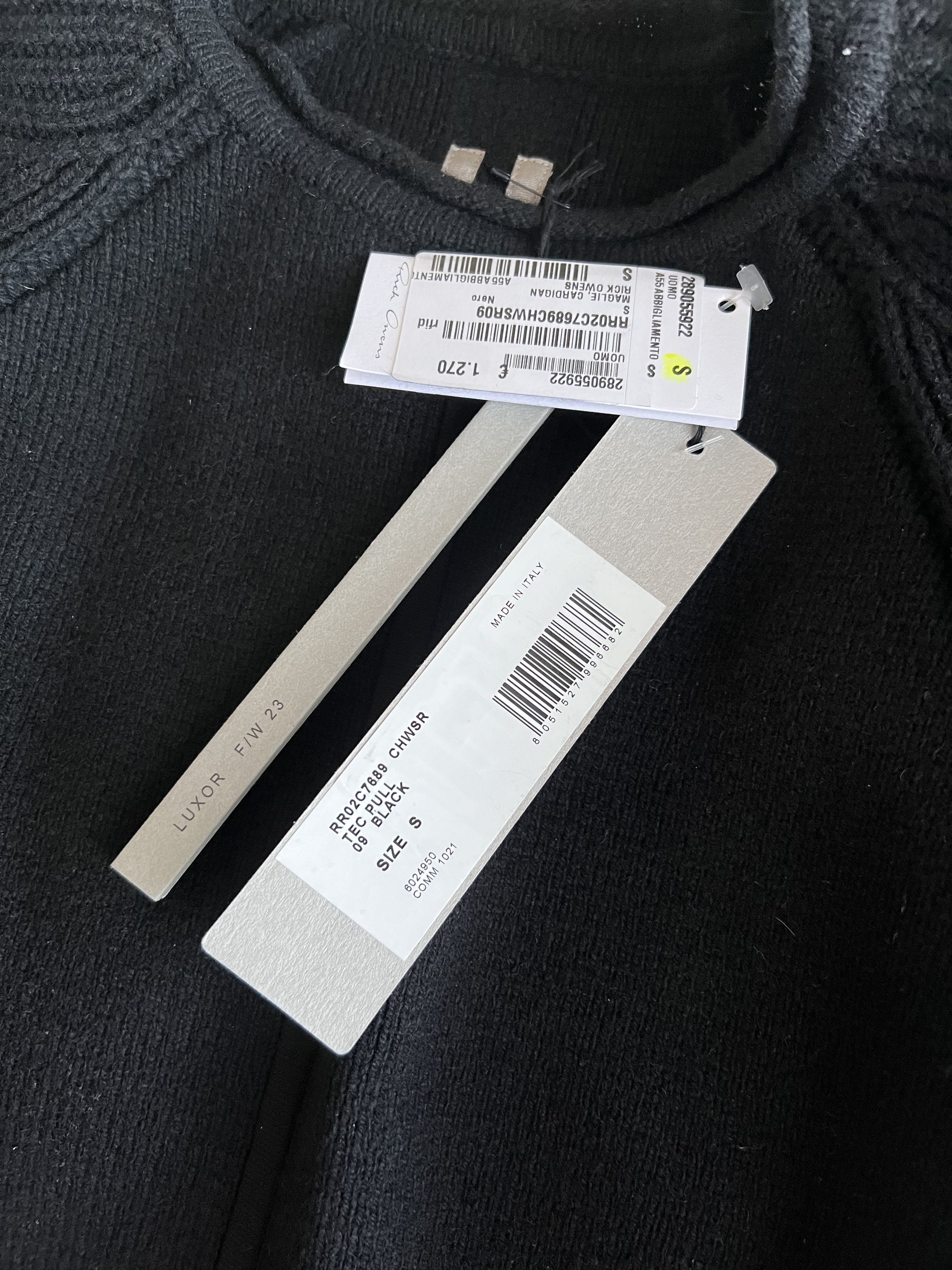 Rick Owens Rick Owens Tec Pullover Sweater in Black Size US S / EU 44-46 / 1 - 8 Thumbnail