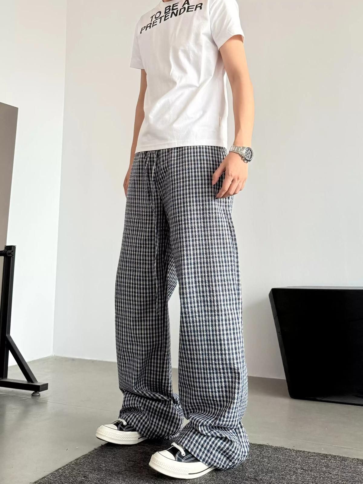 Vintage Plaid Loose Wide Leg Trousers Size US 30 / EU 46 - 4 Thumbnail