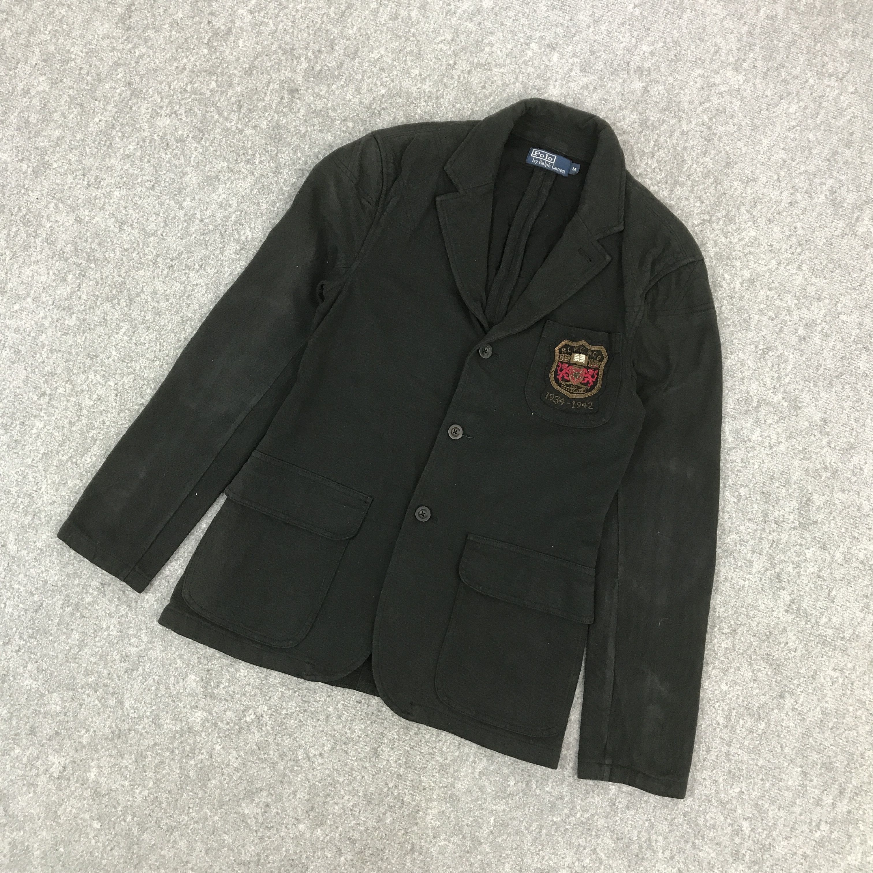 Polo Ralph Lauren × Vintage POLO BY RALPH LAUREN COTTON BLAZER BLACK FADED COAT Size US M / EU 48-50 / 2 - 5 Thumbnail