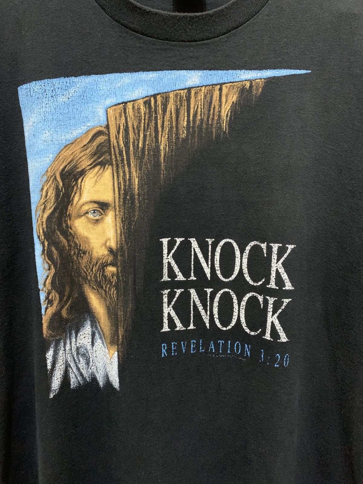 Anvil Vintage 90s Jesus Christ Tee Made in USA 🇺🇸 Size US L / EU 52-54 / 3 - 3 Thumbnail