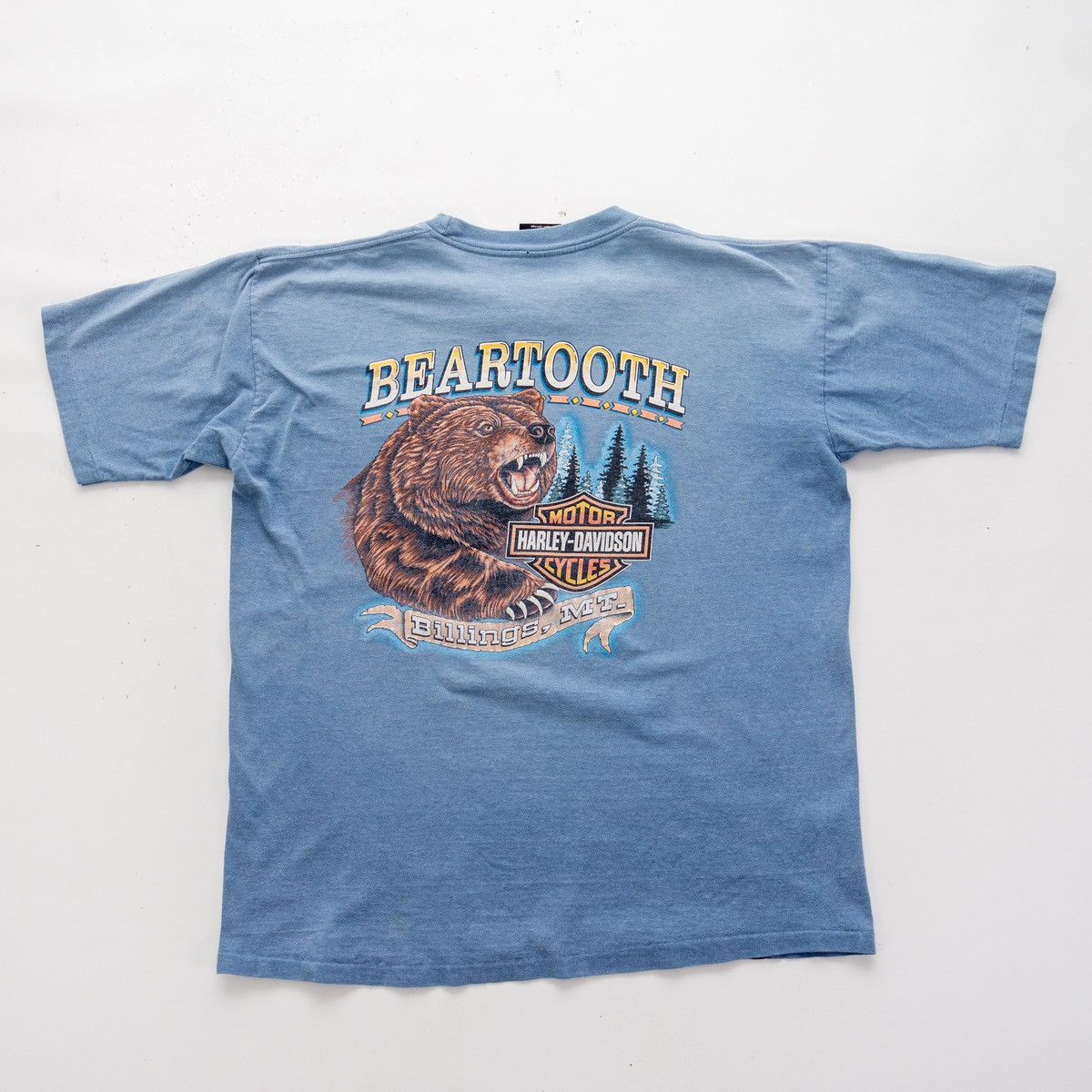 Harley Davidson × Vintage Vintage 90s Harley Davidson Beartooth Graphic Tee Size US XL / EU 56 / 4 - 1 Thumbnail