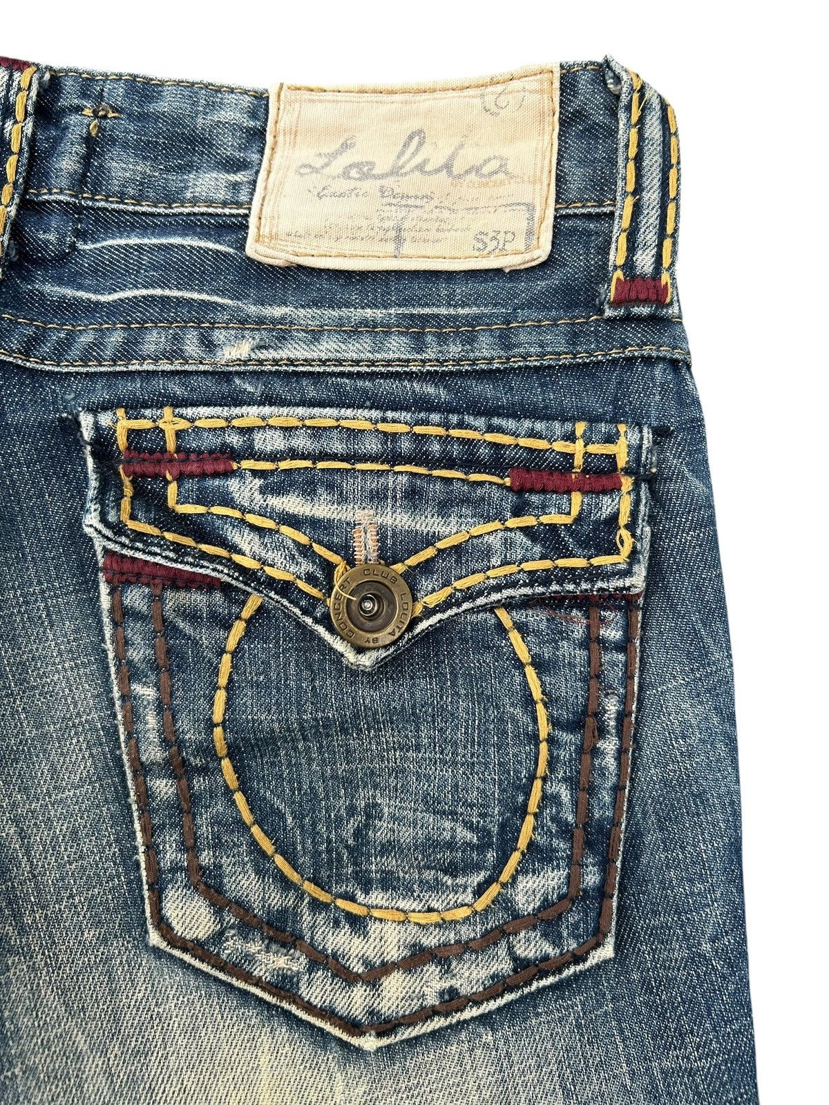 Kapital Flare Yoshitomo Nara Lolita Distressed Denim Jeans Size US 30 / EU 46 - 3 Thumbnail