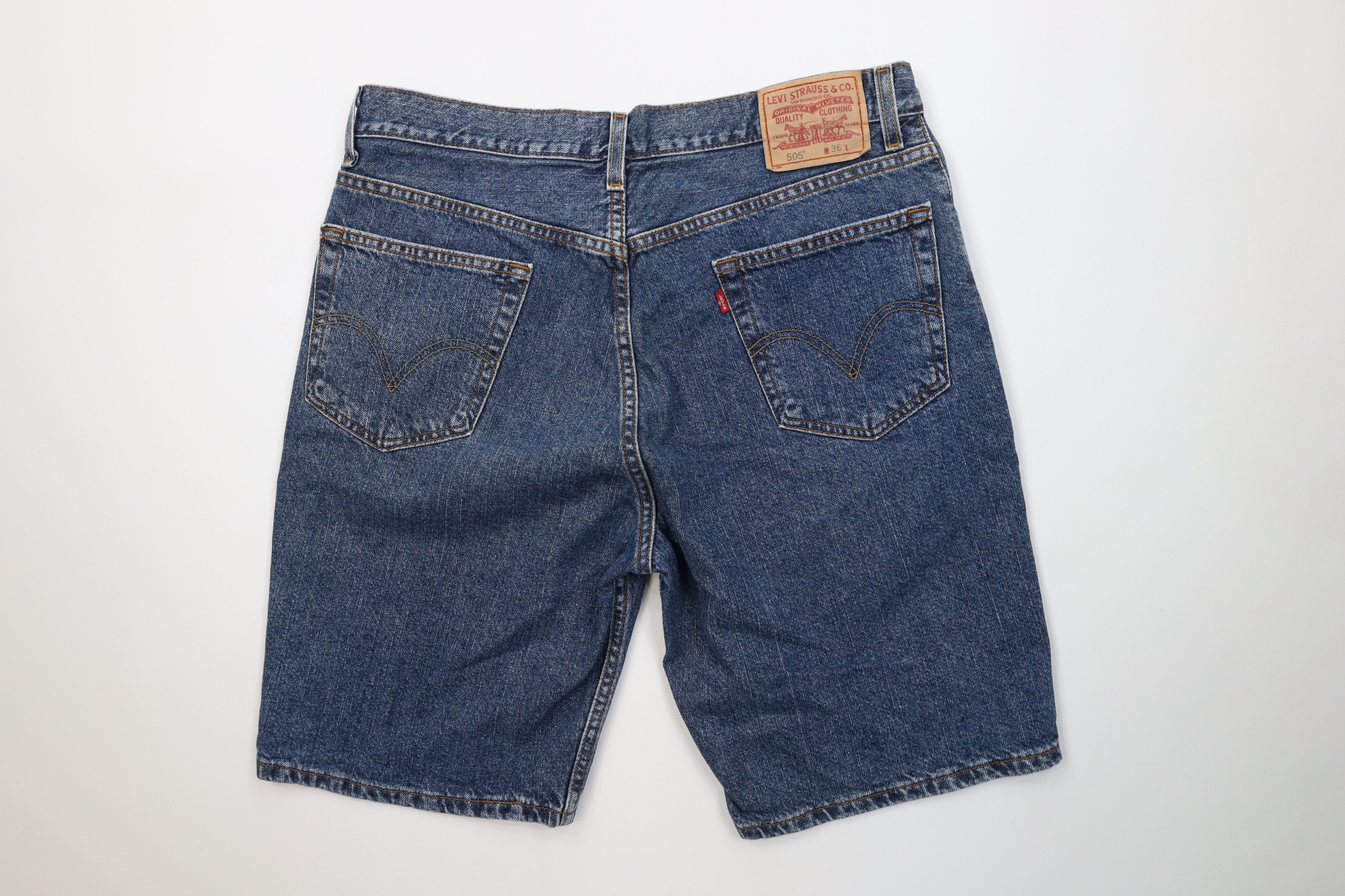 Levi's Vintage Y2K 2005 Levis 505 Fit Denim Jean Shorts Jorts Size US 36 / EU 52 - 7 Thumbnail