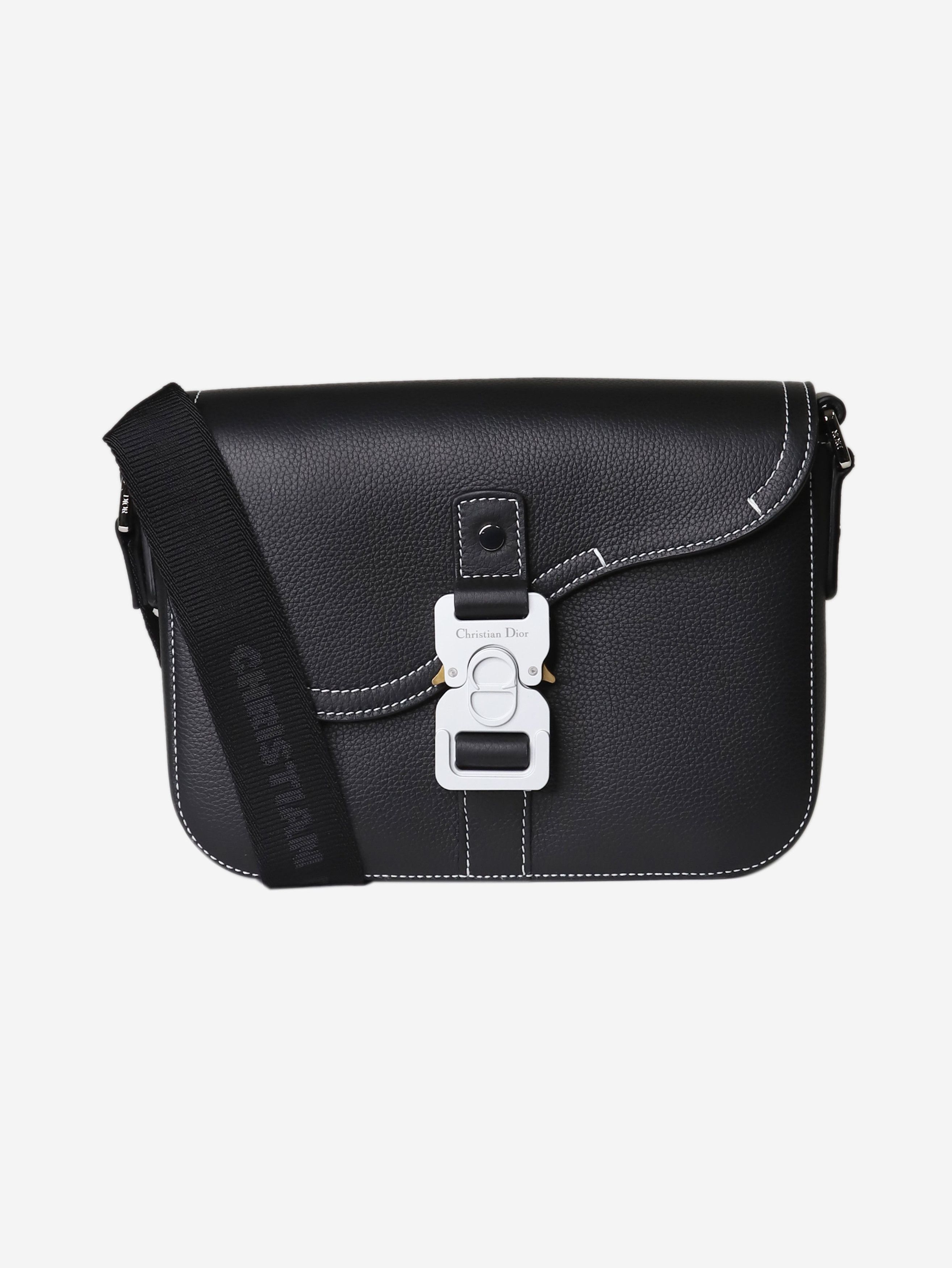 image of Dior Black 2023 Small Saddle Messenger Bag With Flap, Women's