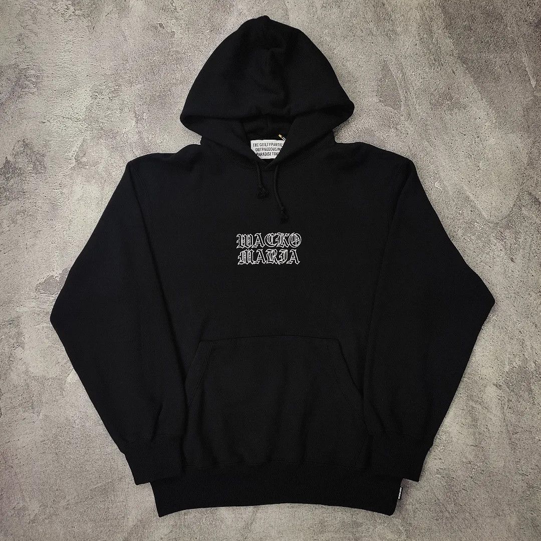 image of Wacko Maria Middle Weight Pullover Hooded (Type-2) Ss24 in Black, Men's (Size Medium)
