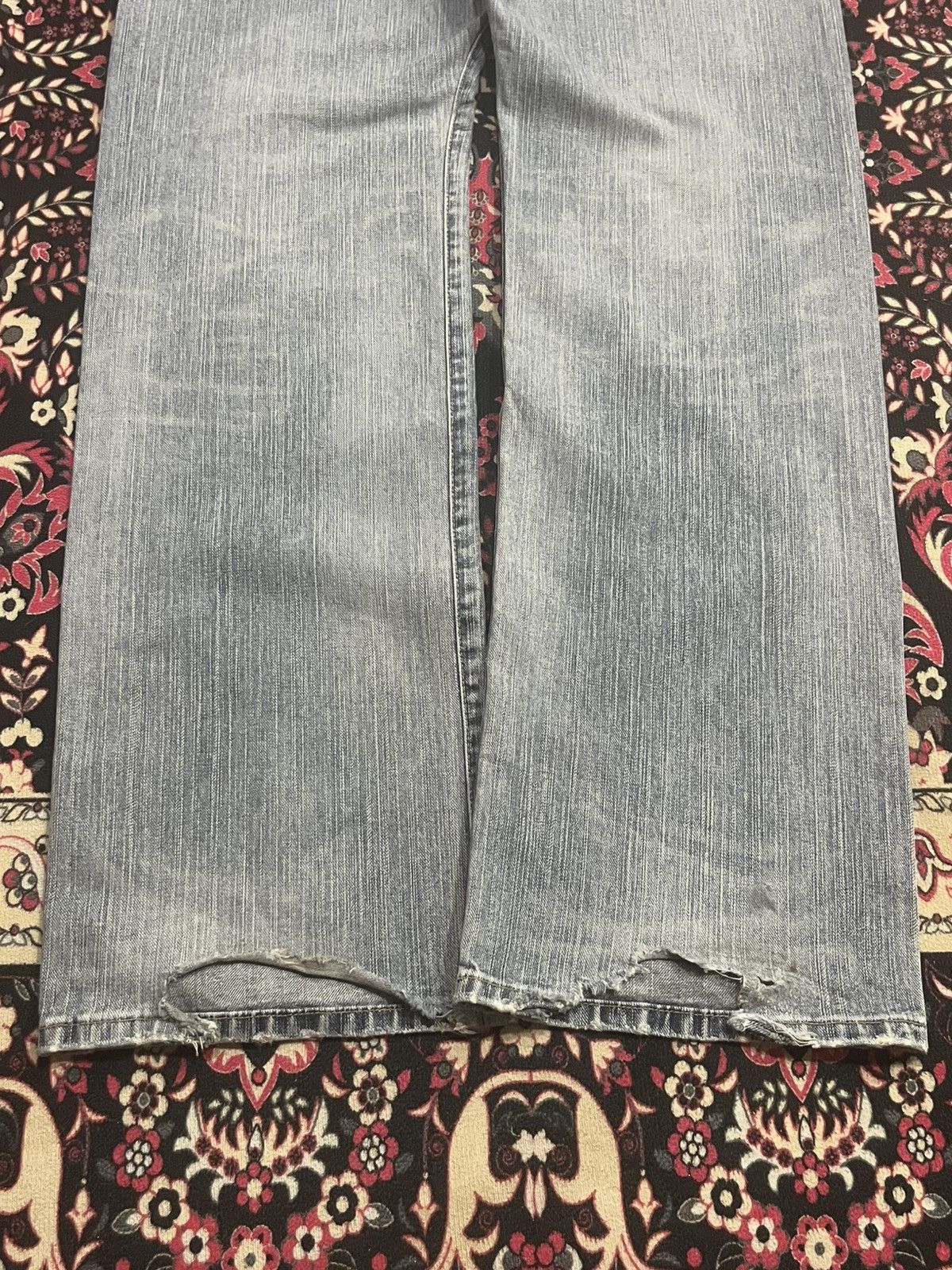 Edwin Vintage Edwin XVS Light Blue Sashiko Patchwork Loose Jeans Size US 34 / EU 50 - 11 Thumbnail