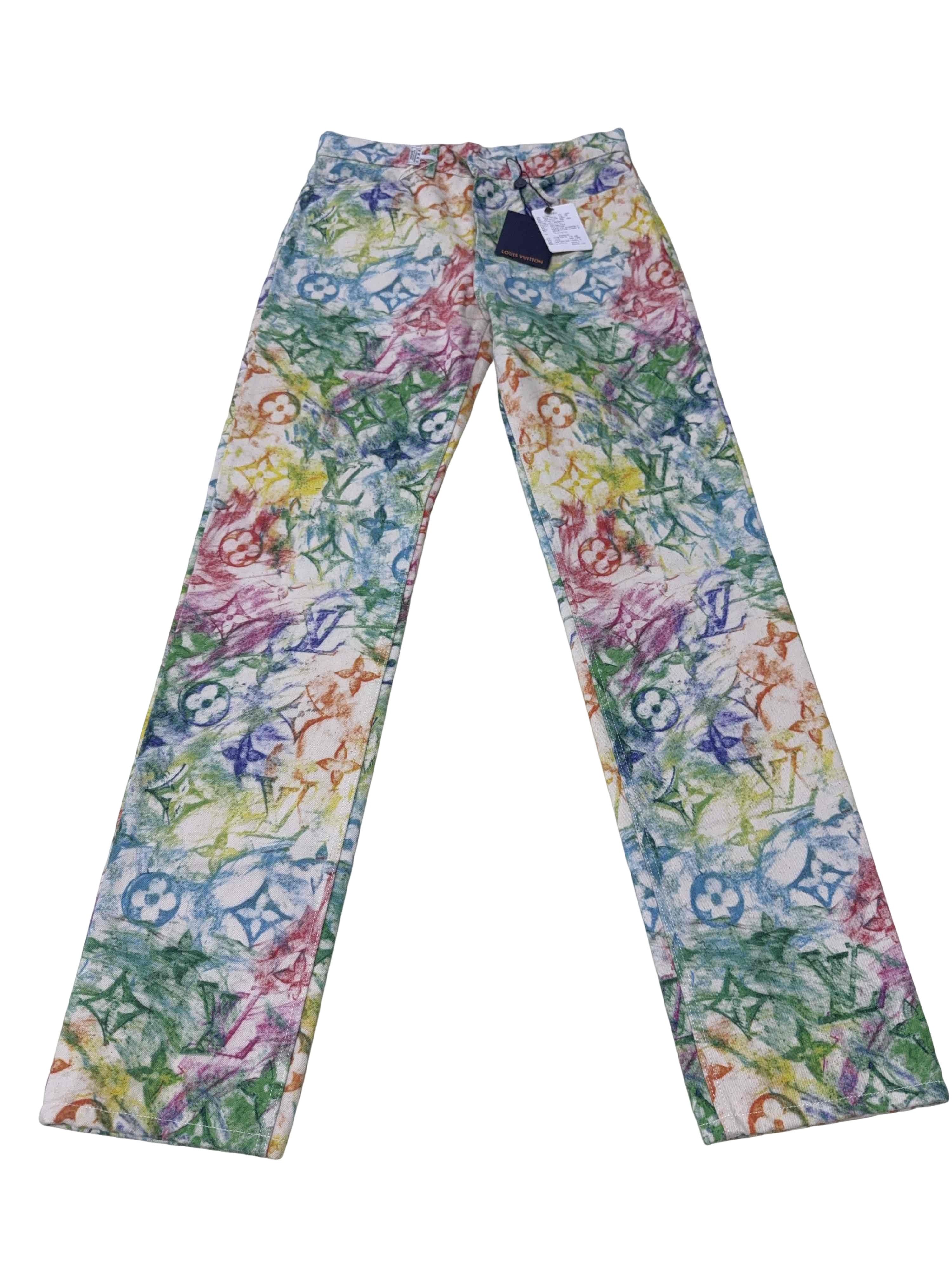 Louis Vuitton Louis Vuitton Watercolor Monogram Denim Jeans Size 31 Size US 31 - 1 Thumbnail