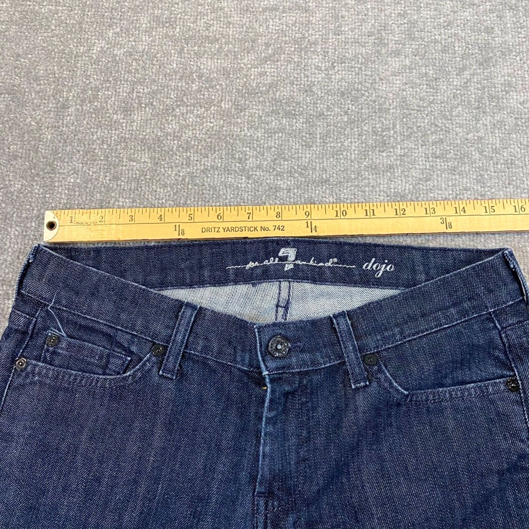 7 For All Mankind 7 For All Mankind Dojo Jeans Womens Flared Jeans 29 Blue Denim 7 For All Mankind Dojo Flared Jeans Womens Sz 29 Mid Rise Stretch Denim (31x32) Size 29" - 4 Thumbnail
