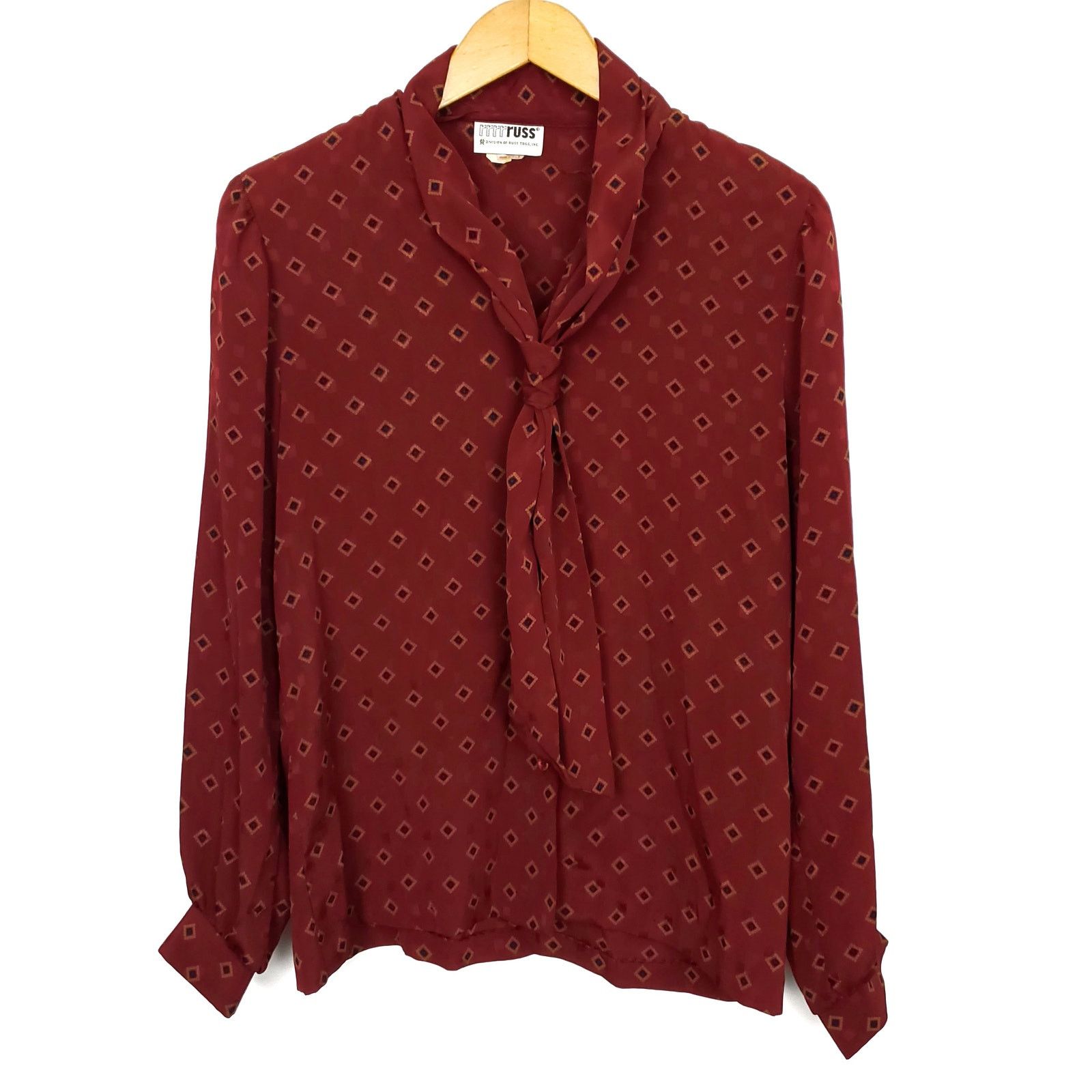 Other Vintage 70's Russ Sheer Bow Neck Tie Blouse M-L Size M / US 6-8 / IT 42-44 - 1 Thumbnail