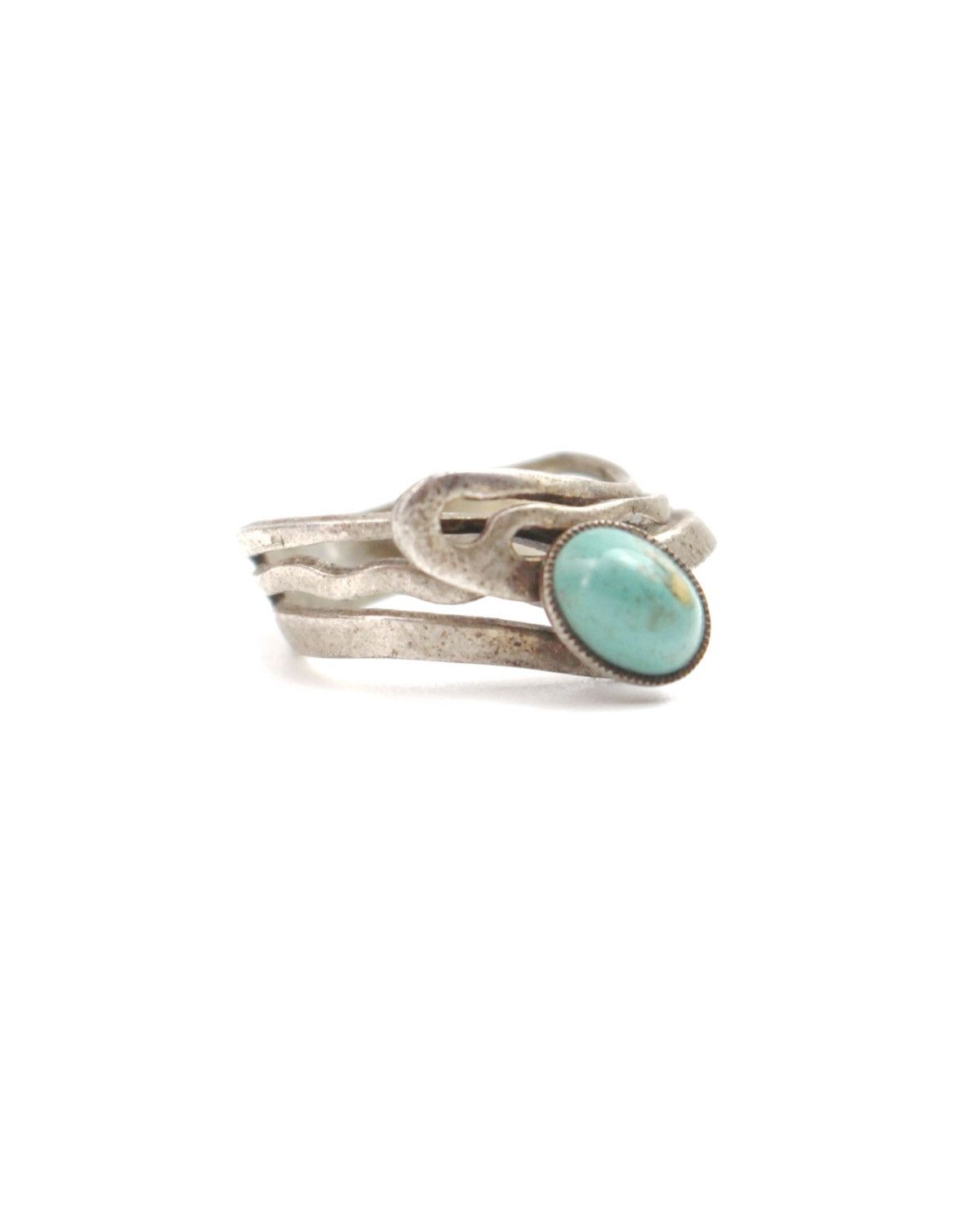 Vintage 2000S JAPANESE MADE TURQUOISE WAVE WRAP RING Size ONE SIZE - 1 Thumbnail