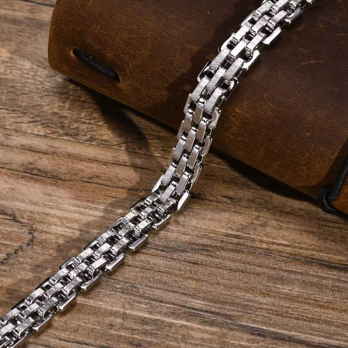 Jewelry Handmade Link Chain Stainless Steel Punk Bracelets Size ONE SIZE - 3 Thumbnail